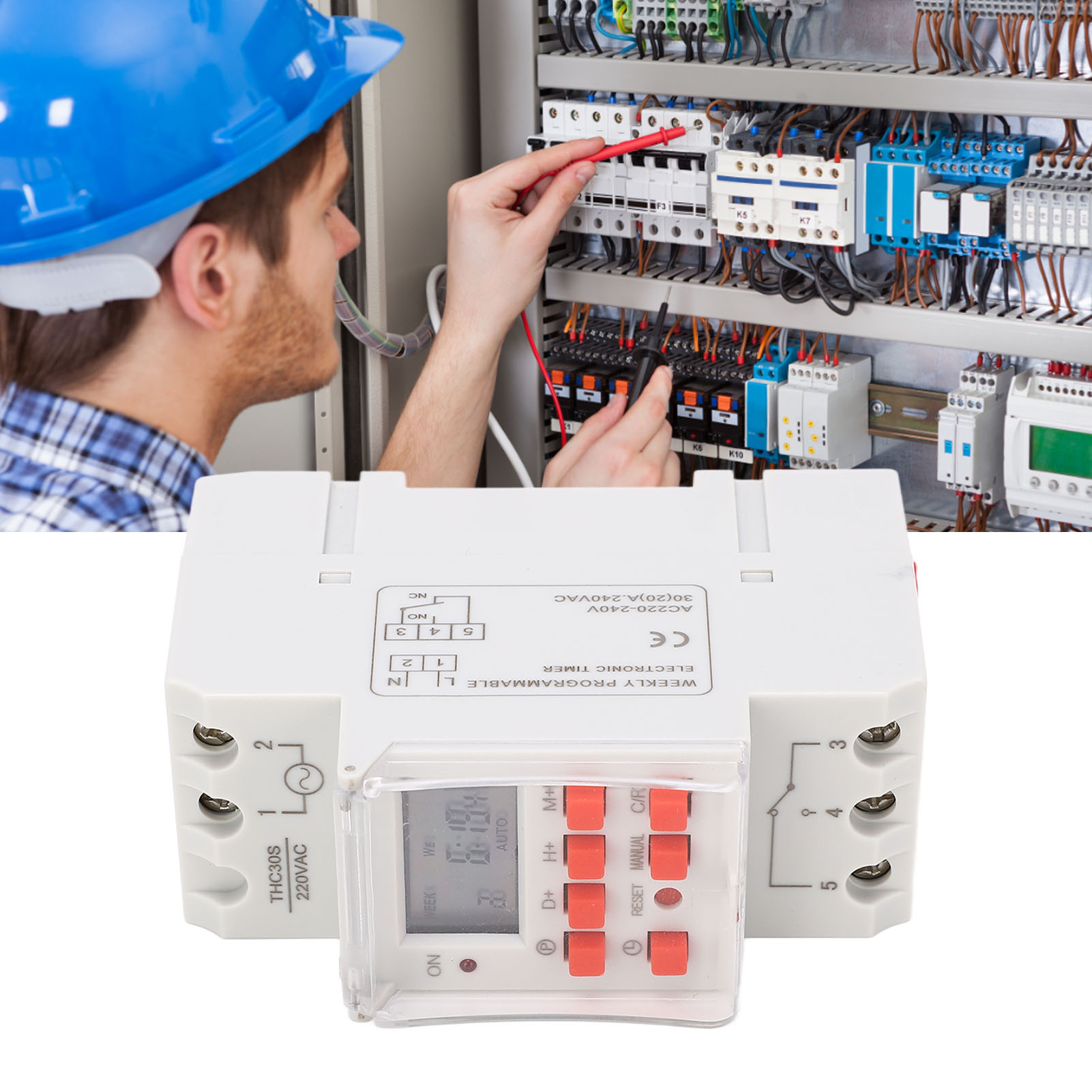 Thc30s 30a Mikroprozessorgesteuerter Programmierbarer Timer Mit Digitalanzeige, Minimaler Verzögerung Von 1 Sekunde, 220–240 V Wechselstrom