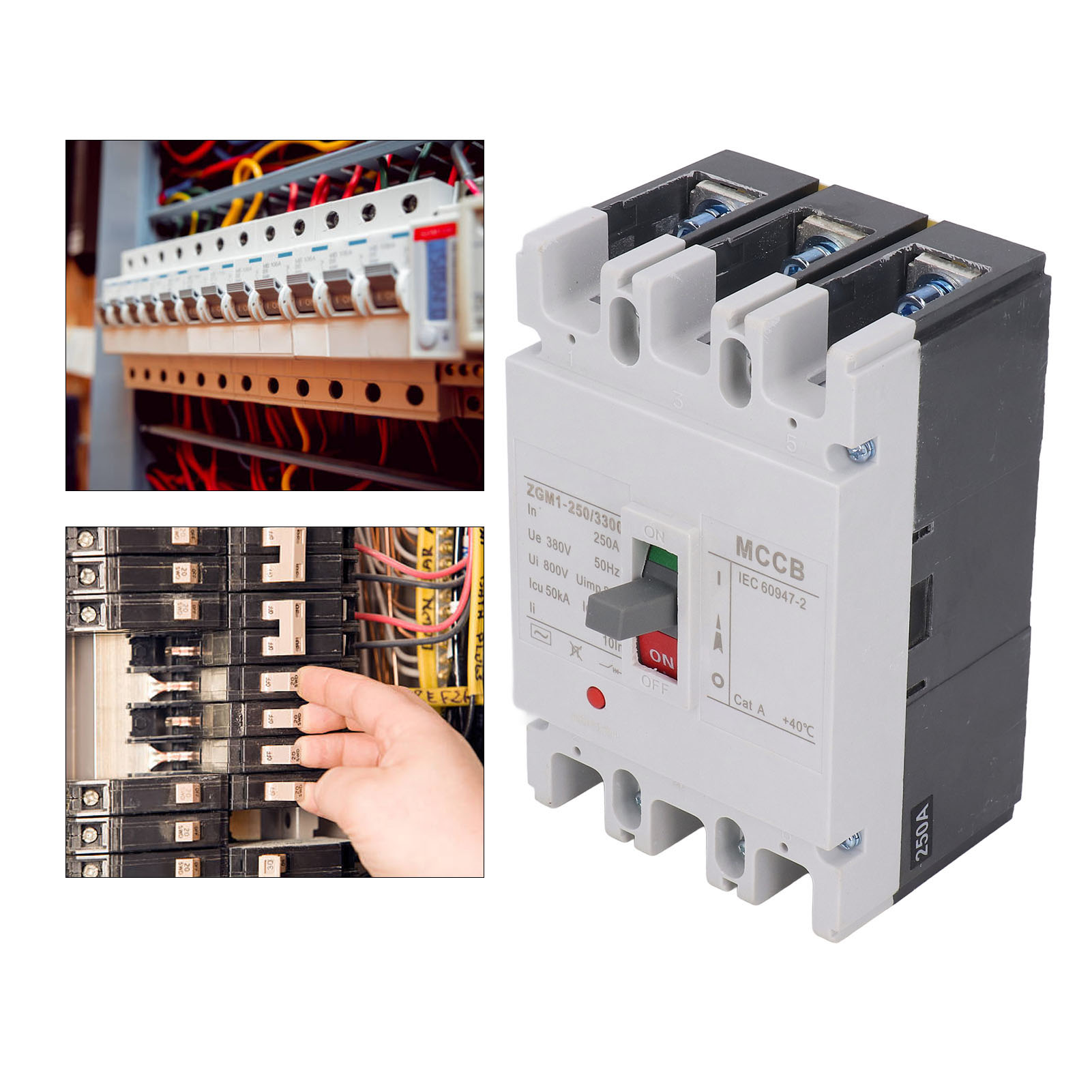 Überlastschutz-leistungsschalter Zgm1-250/3300 3p, 380 Vac, 250 A Strom.