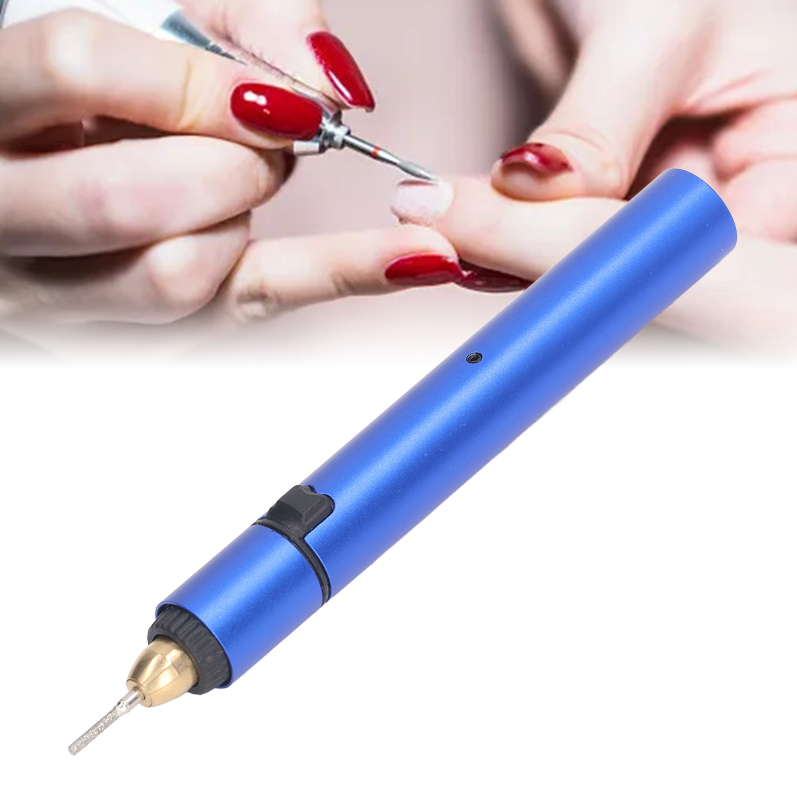 Mini-tragbarer Usb-elektroschleifer, Wiederaufladbarer Elektroschleifer, Elektrischer Gravierstift, Beschriftungs- Und Polierstift, Blau.