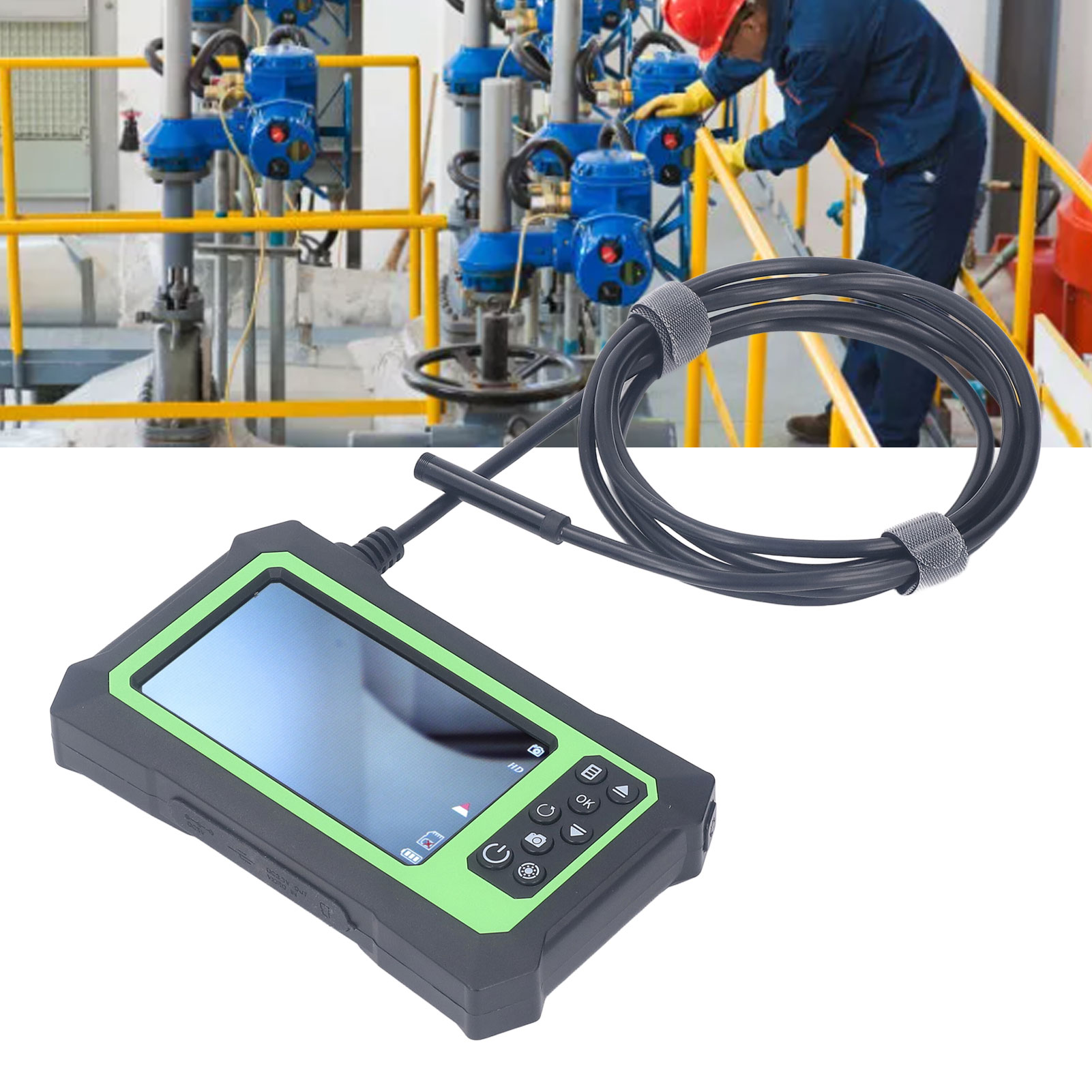 Flexibles Industrieendoskop Mit 8 Mm Durchmesser (4,3 Zoll), Bildschirm Und Einzigartiger 1080p-kamera Zur Reparatur Von Rohren Bis Zu 2 Metern Länge. Länge: 2 Meter.