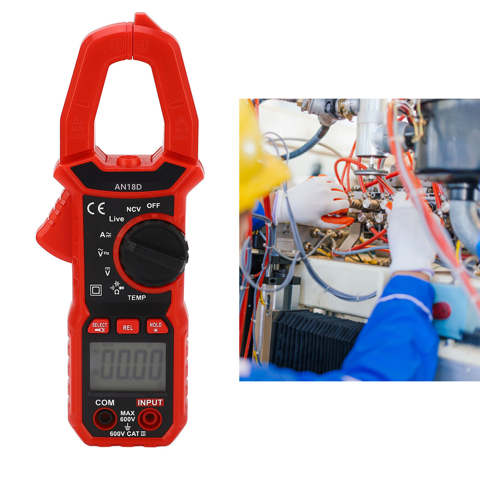 An18d Hochpräzises Intelligentes Digitales Zangenmultimeter 6000 Mit Ncv-funktion Zur Messung Von Strom, Spannung, Temperatur, Kapazität, Widerstand Und Diodendurchgang