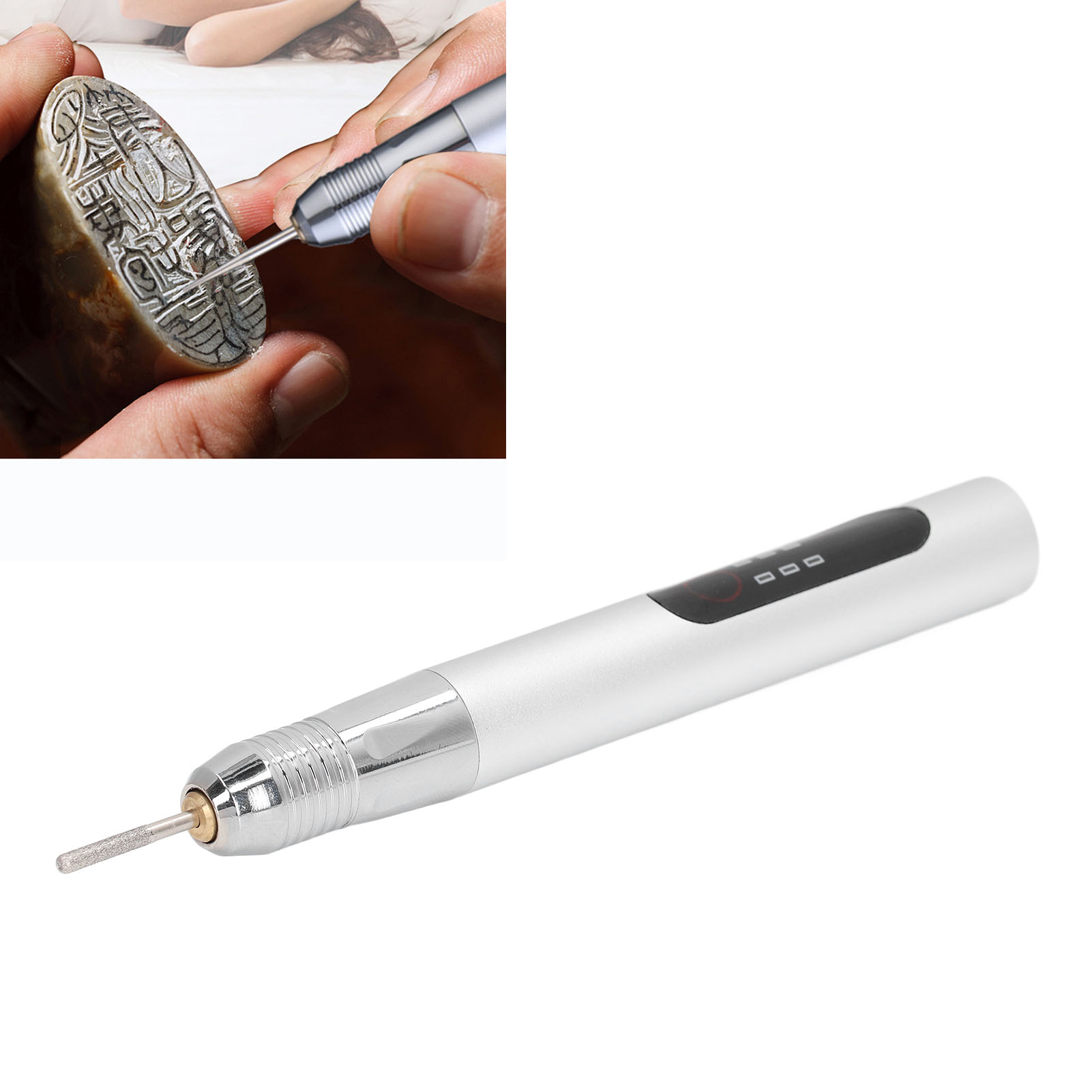 Mini-elektroschleifer Mit Akku Und Einstellbarer Geschwindigkeit, Kompakter Elektrischer Nagelpolierer Mit Lithium-akku, Elektrischer Gravurstift, Polierstift, Beschriftungsstift, Schleifer, 5 V