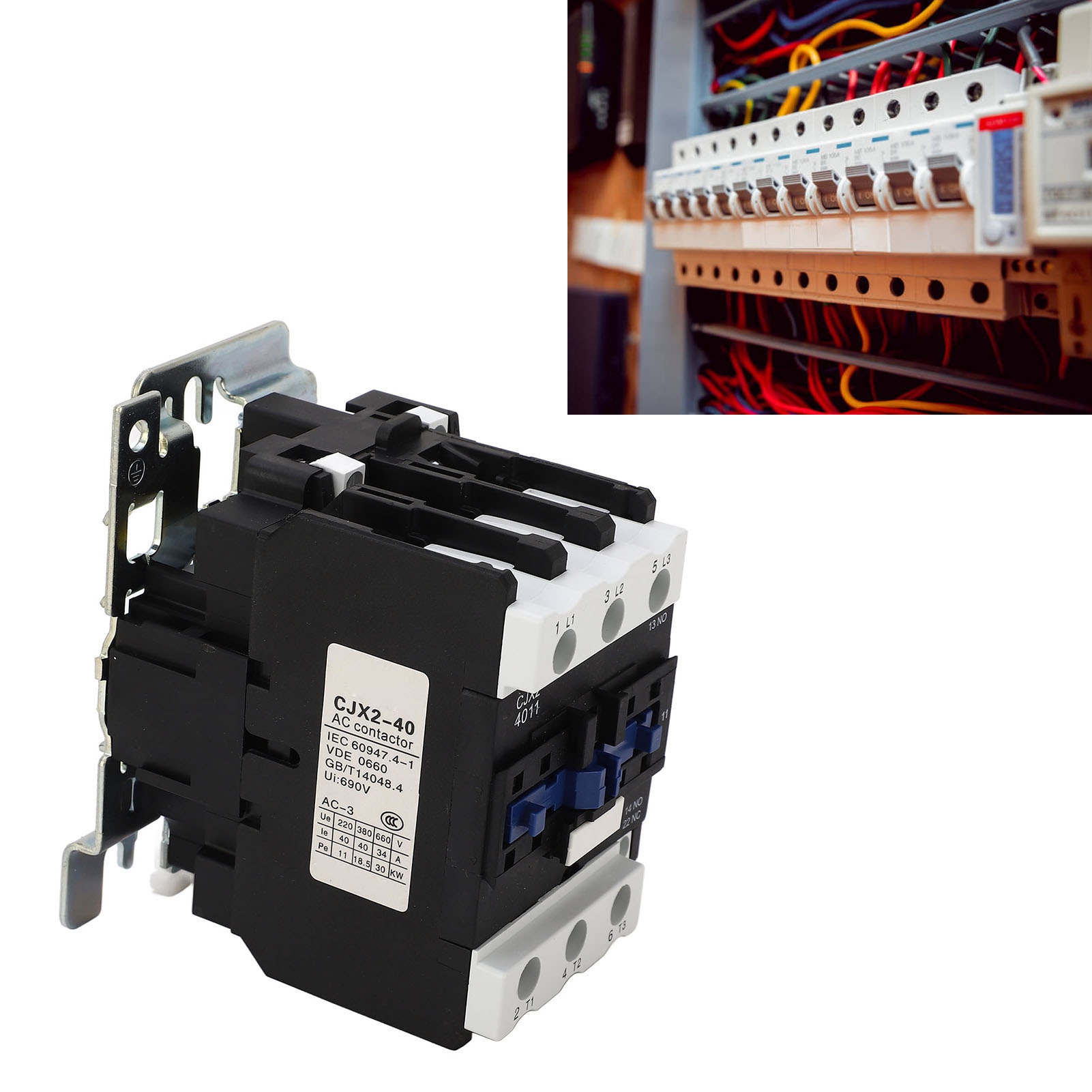 Cjx2-40din Schienenmontage-wechselstromschütz, Dreipolige Silberkontakte, Ac380v, 40a Spule.