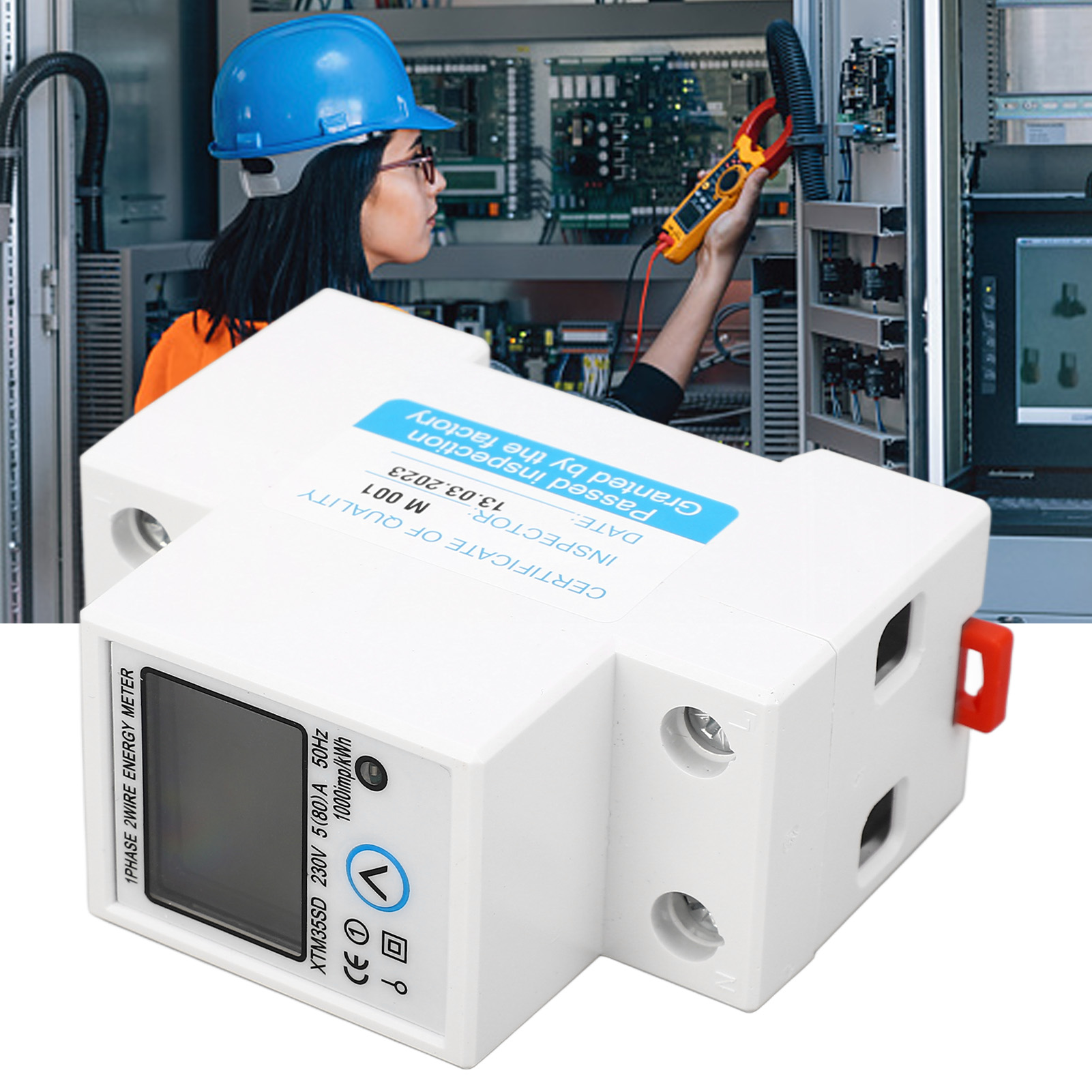 Dc230v-zähler Xtm35sd 2p Mit Großem Display, Zentraler Taste Und Nullstellung, 5a-schiene, Standard-35-mm-din-schiene