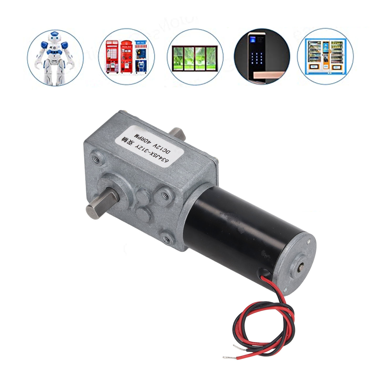 634jsx-31zy Getriebe-gleichstrommotor, 12 V Dc, Zweiwellenmotor, 40 U/min