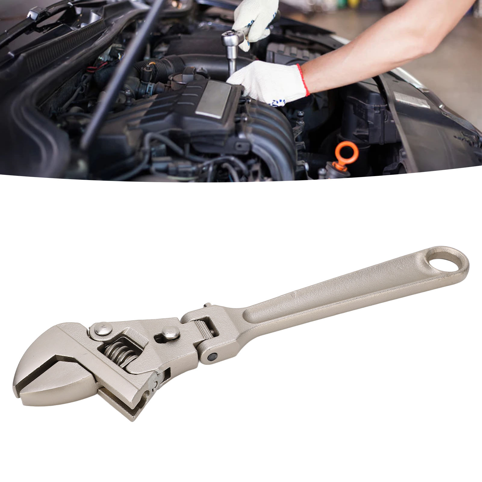 Multifunktionaler Verstellbarer Schraubenschlüssel Mit Schwenkbarer Und Klappbarer Ratsche Für Schnelle Reparaturen An Maschinen, Sanitäranlagen Und Badezimmern. 25 Cm (10 Zoll) Schraubenschlüssel.