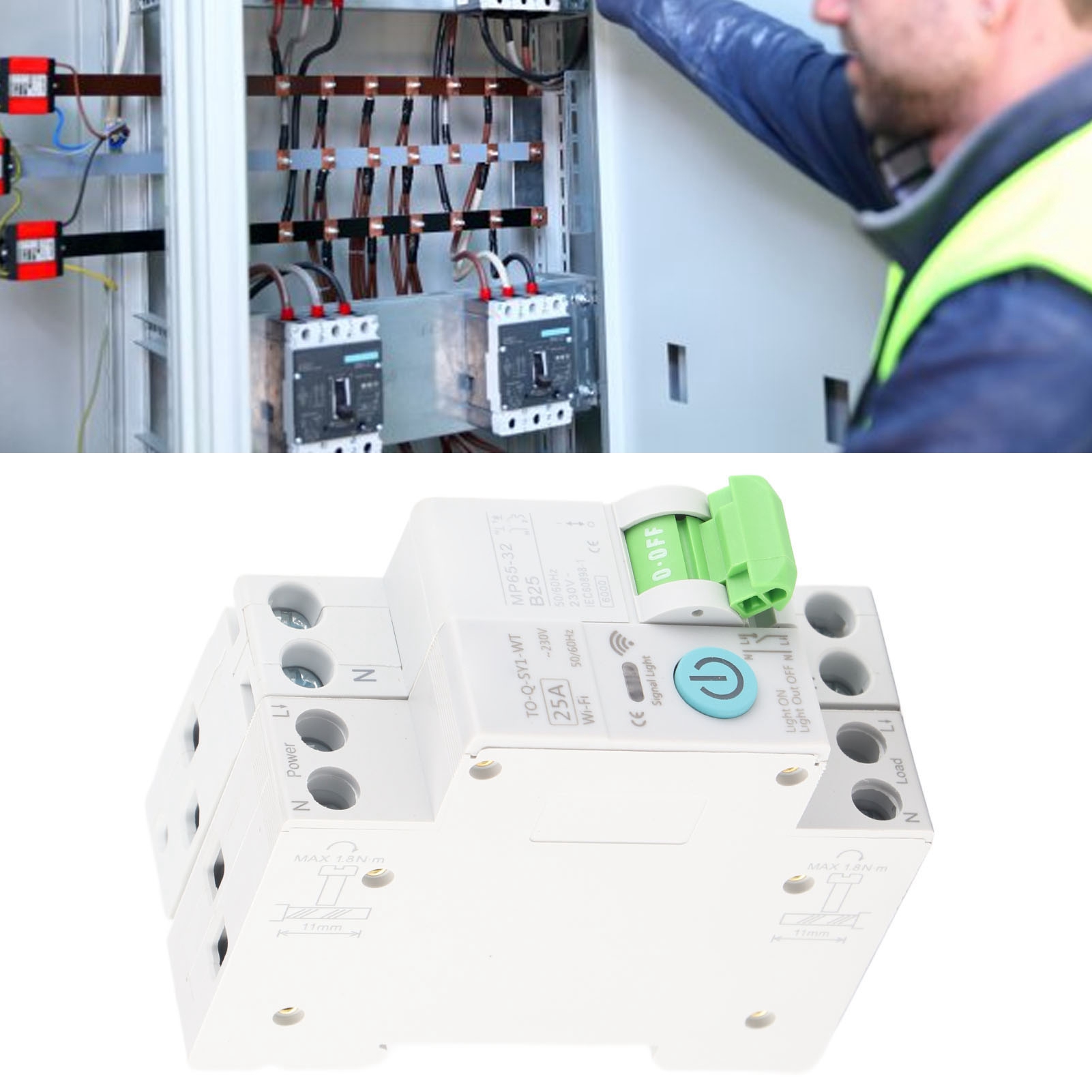 Tongou 230v 1p+n 25a Wifi Miniatur-smart-leistungsschalter Mit Zeitverzögerung Und Fernbedienung Für Smart Homes