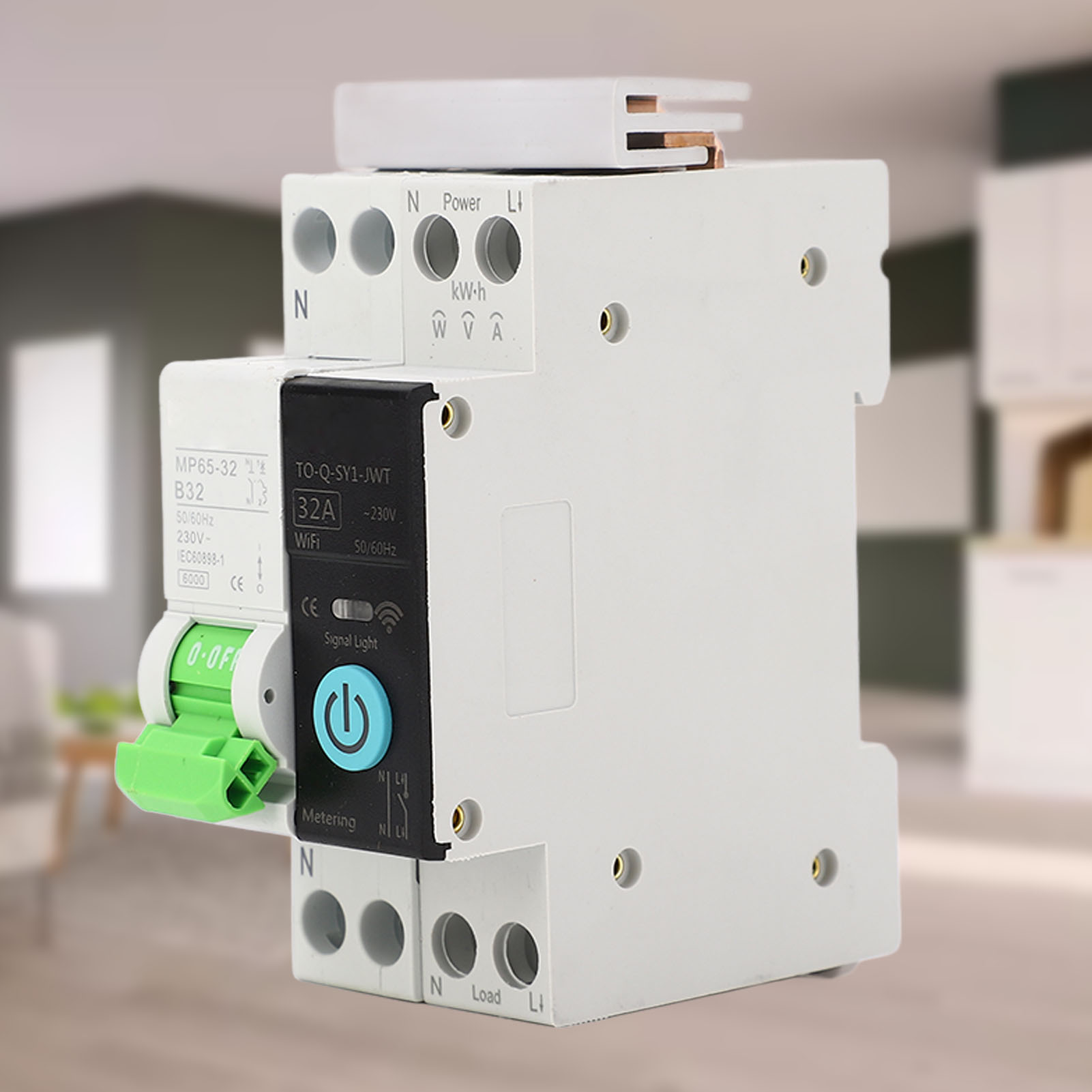 Tongou 1p+n 32a Miniatur-wlan-leistungsschalter Mit 230-v-zähler, Fernbedienung, Leistungsschalter Für Smart Home
