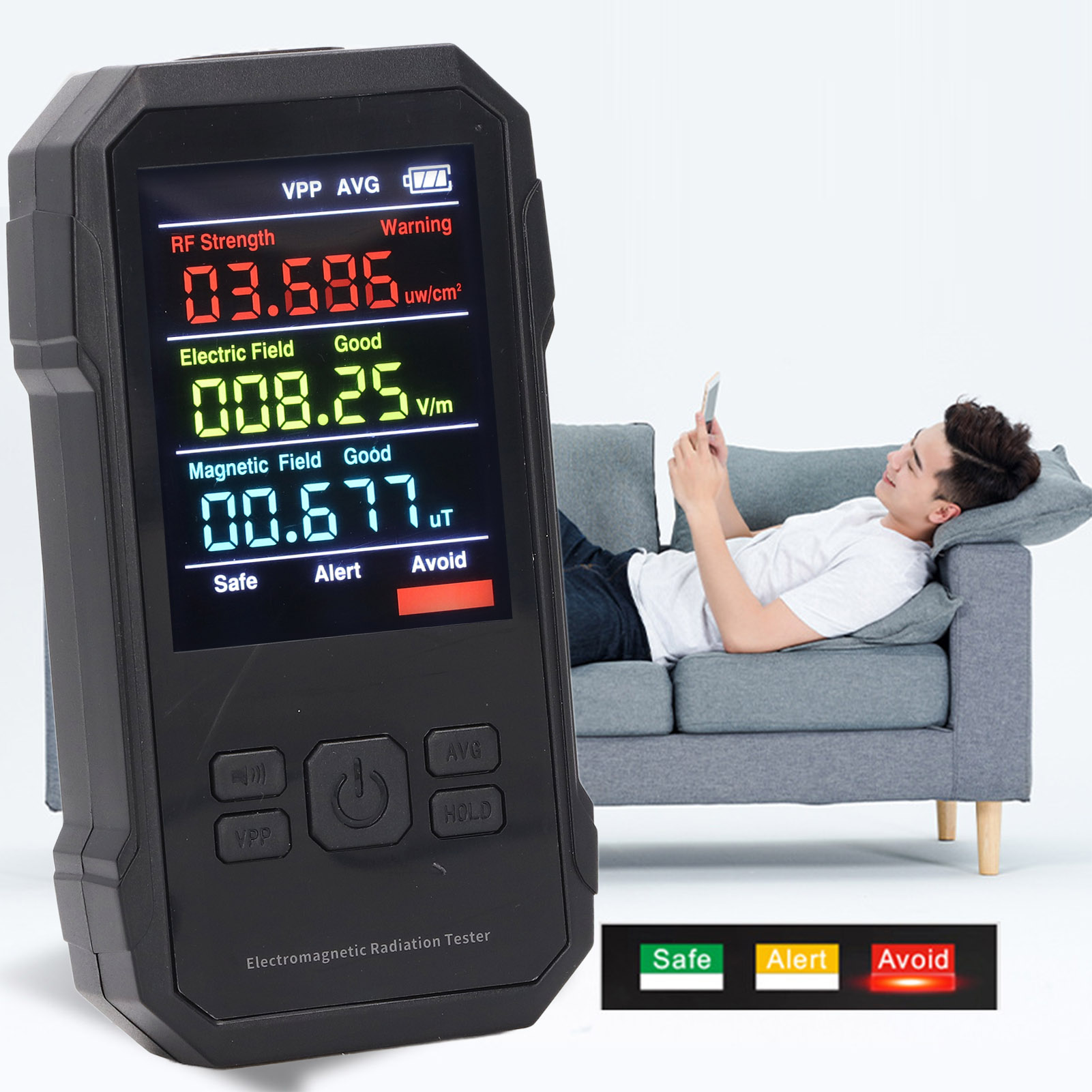 Vt-er1 Strahlungsdetektor: Detektor Für Elektrische Und Magnetische Felder Sowie Hochfrequenzstrahlung, Schwarz