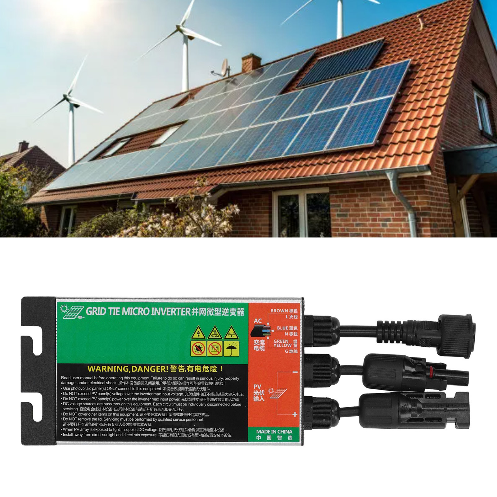 Ac230v Solar-mikronetz-wechselrichter (mppt), Netzgekoppelter Wechselrichter, 120w Reiner Sinus-wechselrichter.