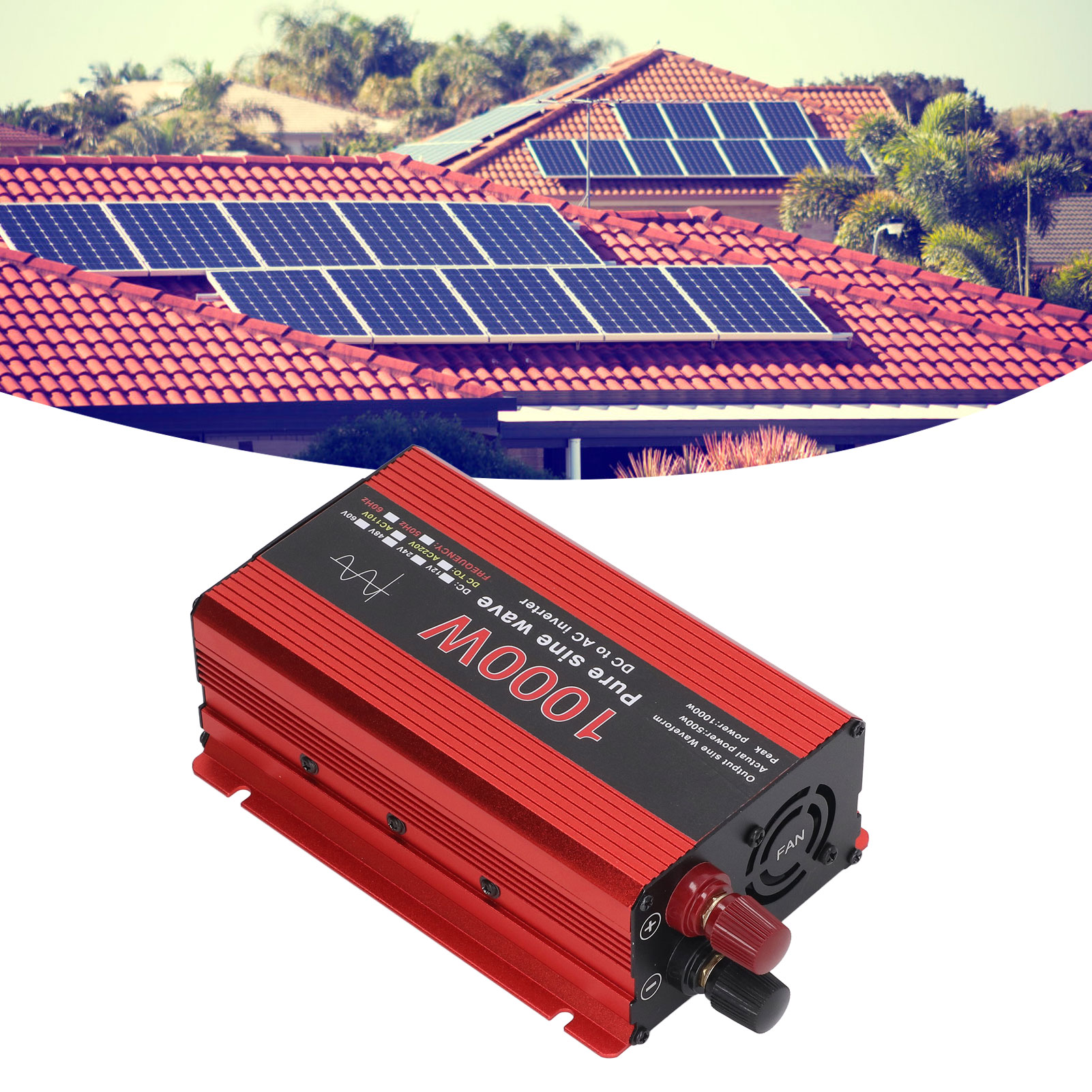 1000-w-sinus-wechselrichter, 12-v-dc-zu-220-v-ac-wandler, Solar- Und Windkraft-wechselrichter Für Fahrzeuge, Windkraft-wechselrichter-netzteil, Solar-wechselrichter Für Den Außenbereich Für Fahrzeuge