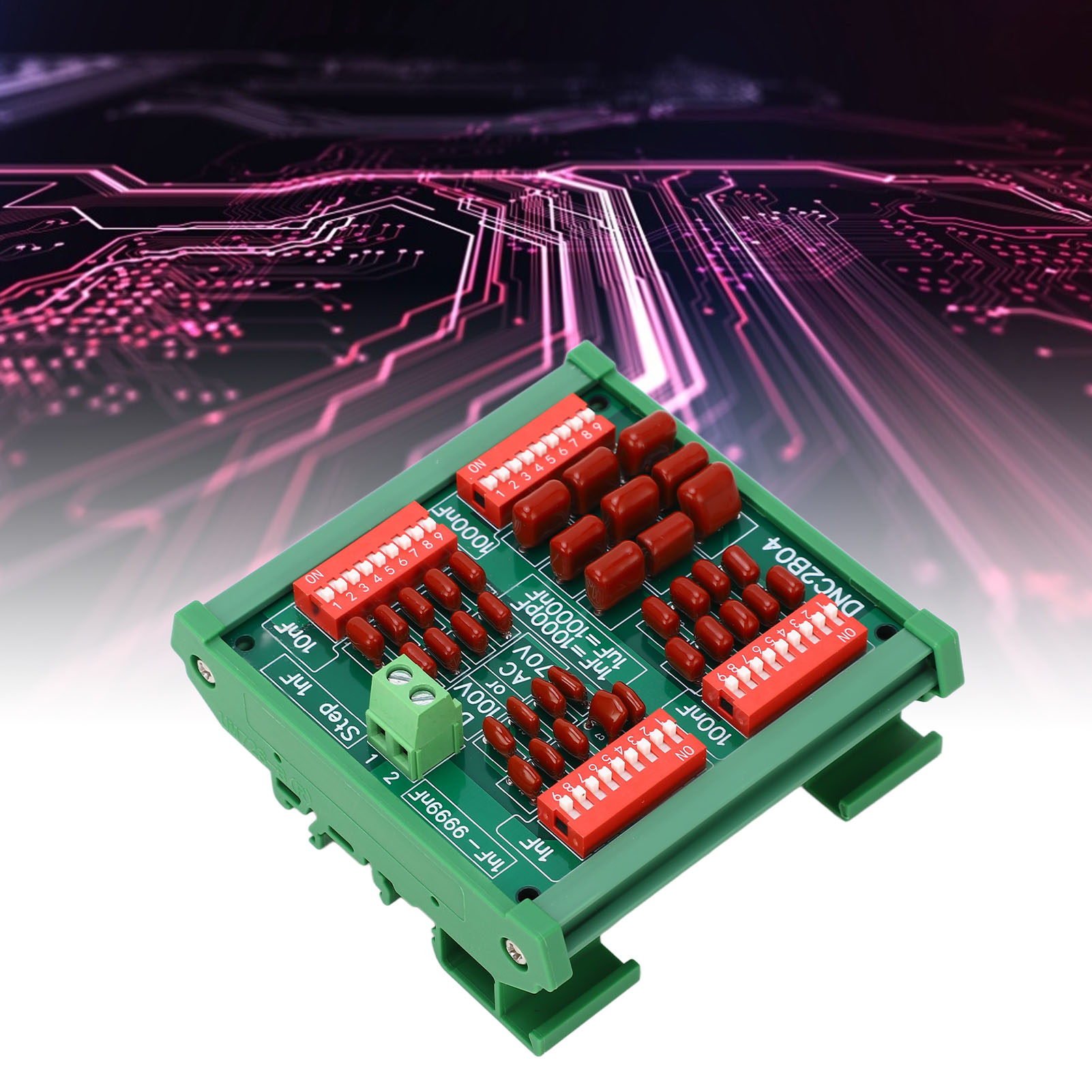 Programmierbarer Kondensator Mit 4 Dezimalstellen, 1 Nf Bis 9999 Nf, Mit Leiterbahn, Für Leiterplatten. Polypropylen-folienkondensator, 100 V Dc / 70 V Ac. Teilenummer Dnc2b04.