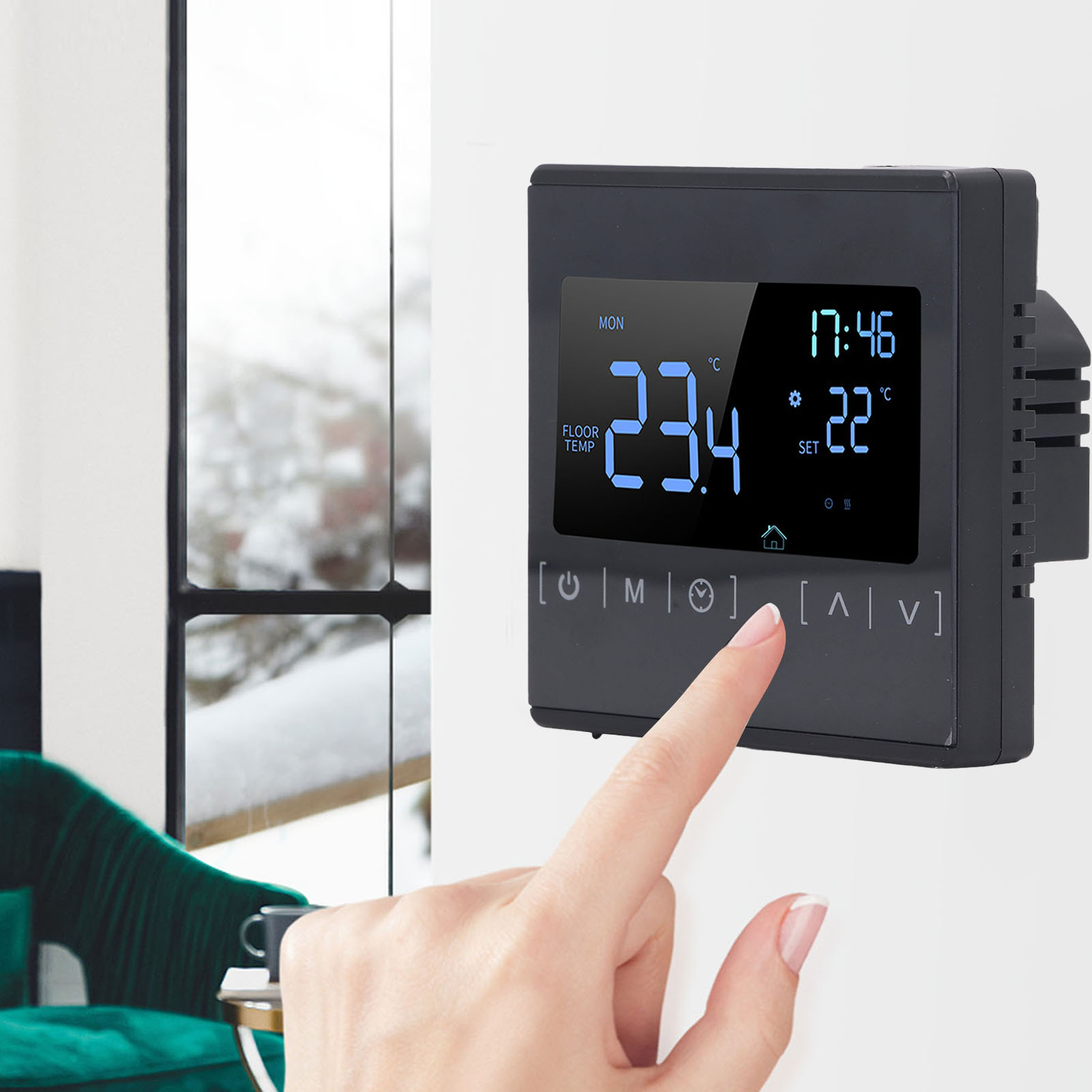 Intelligenter Regler Für Fußbodenheizung Mit Integriertem Temperaturregler, Programmierbarem Touch-bedienfeld, Ac85v-250v