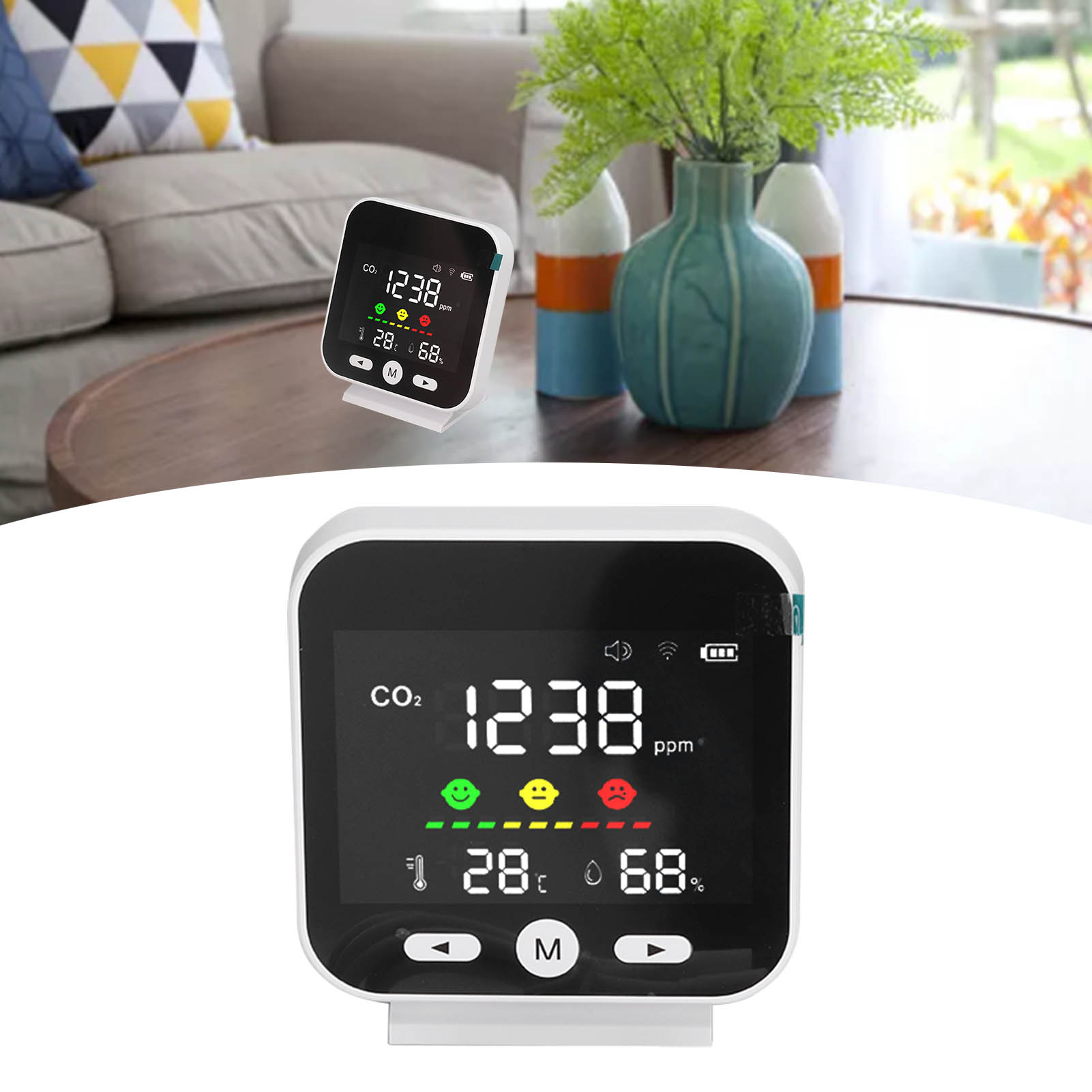 Tuya Wifi Dm89-wifi Intelligenter Kohlendioxid-, Temperatur- Und Feuchtigkeitsdetektor