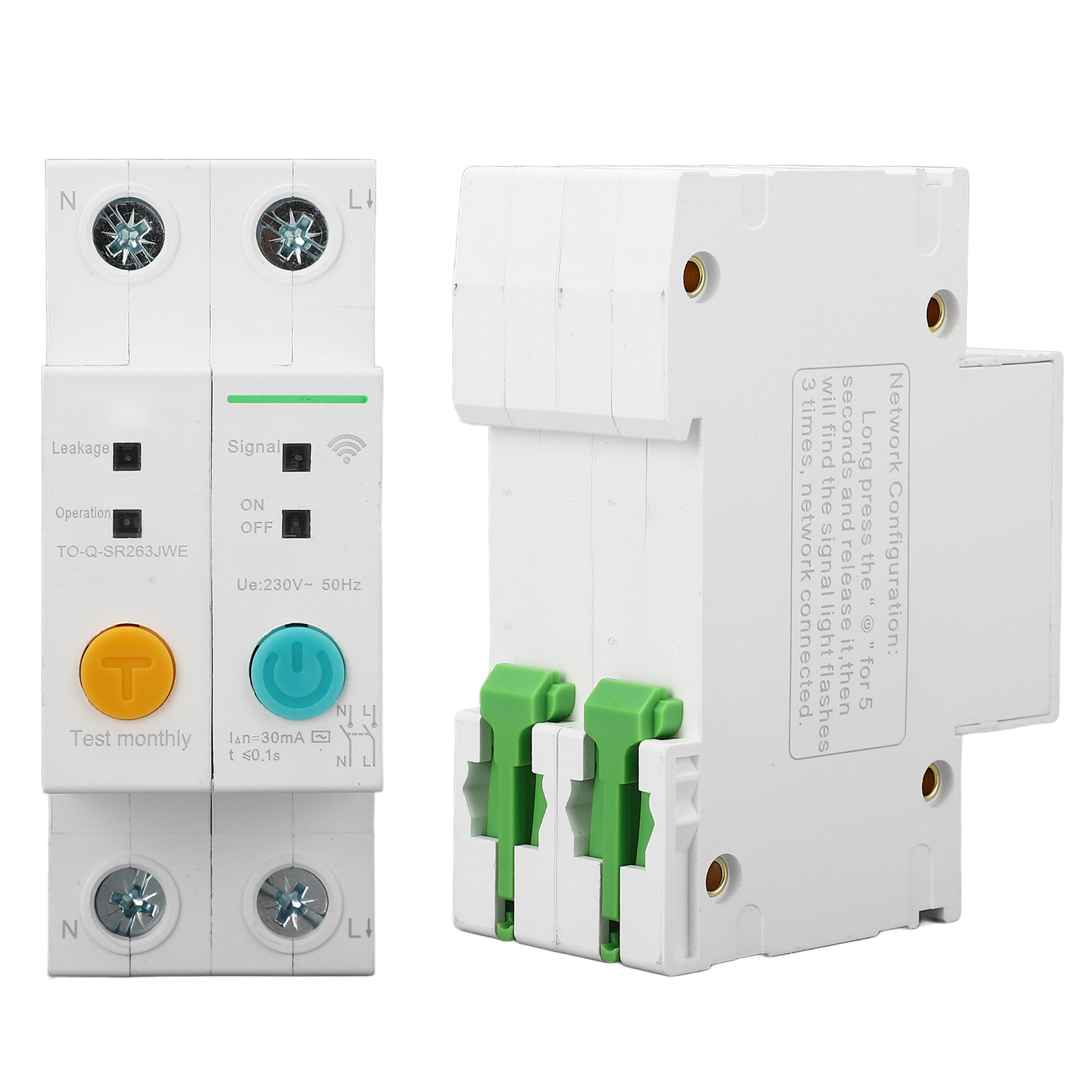 Tongou 2p 230v 16a Wifi Miniatur-leistungsschalter Mit 30ma Fehlerstromschutzschalter