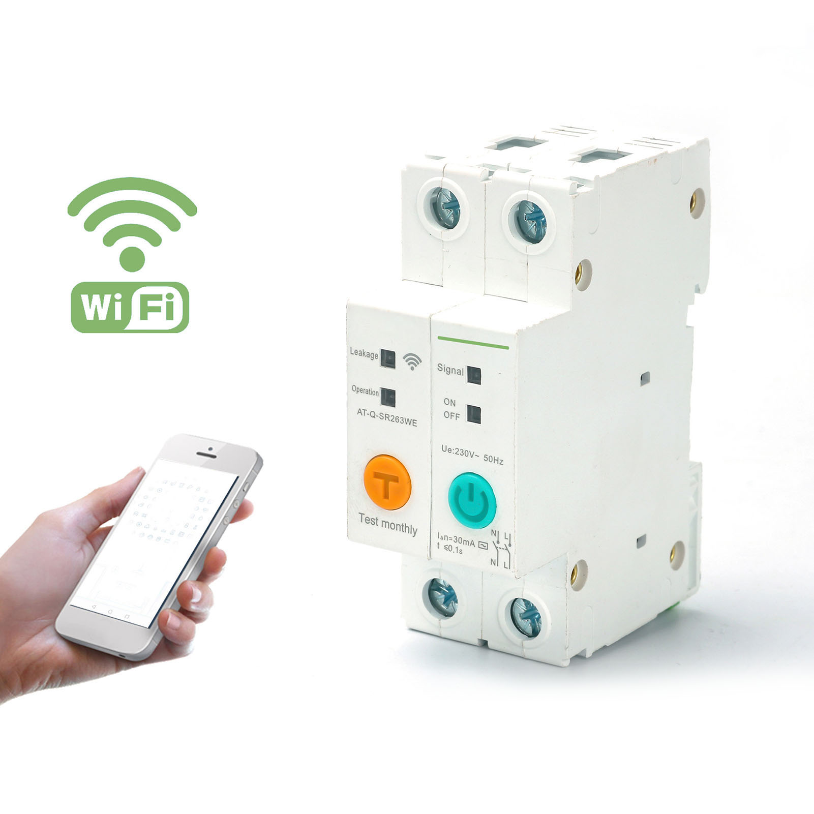 Tongou 25a Intelligenter Leitungsschutzschalter Mit Wlan, 2-poliger Miniatur-leitungsschutzschalter Mit Wlan, 30 Ma Ableitstromschutz, 230 V