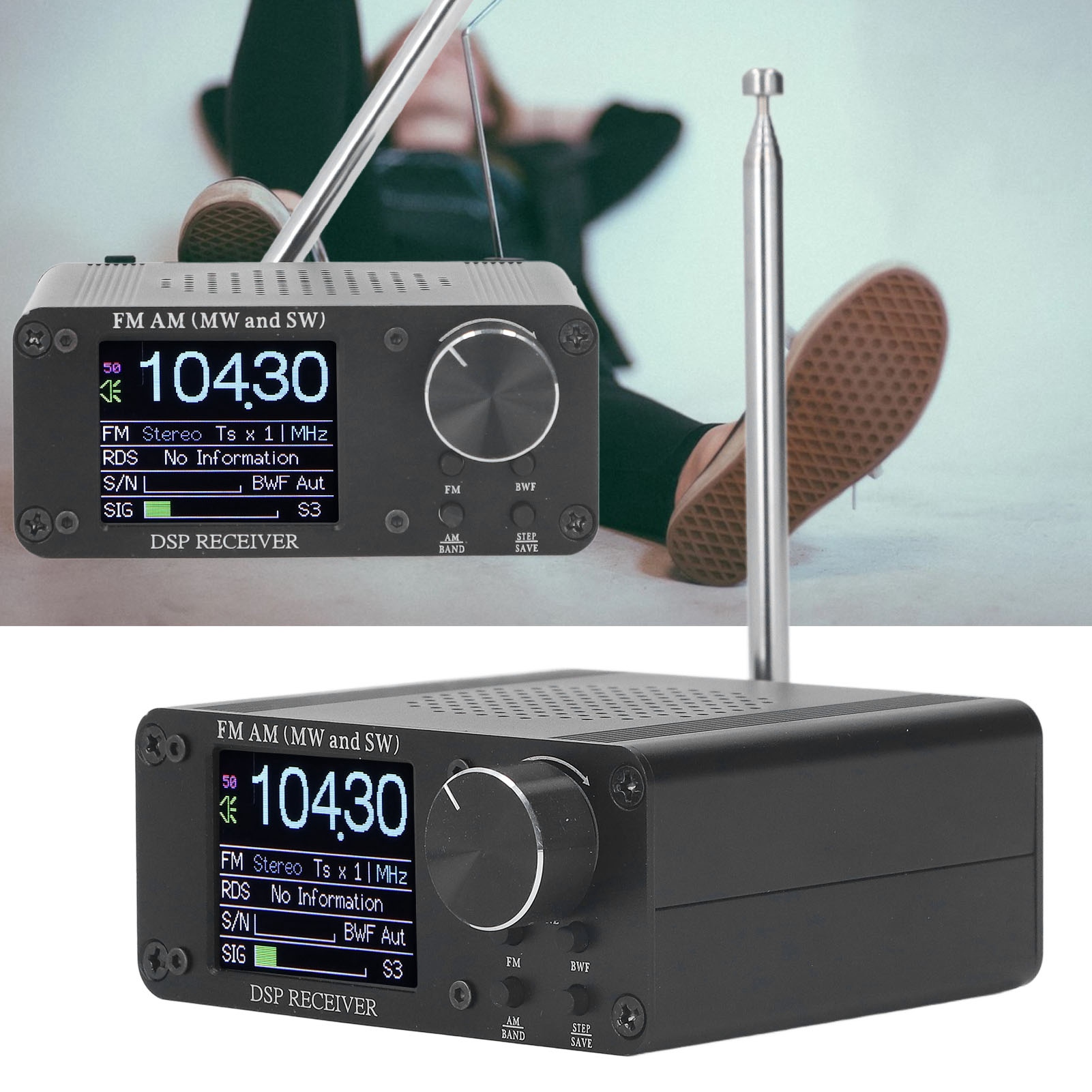 Der Tragbare Fm-verstärker-empfänger Ats-80 Verfügt Über Einen 5-watt-lautsprecher, Kann An Externe Kopfhörer Angeschlossen Werden Und Besitzt Einen Wiederaufladbaren Akku Für Den Weltweiten Fm-radioe