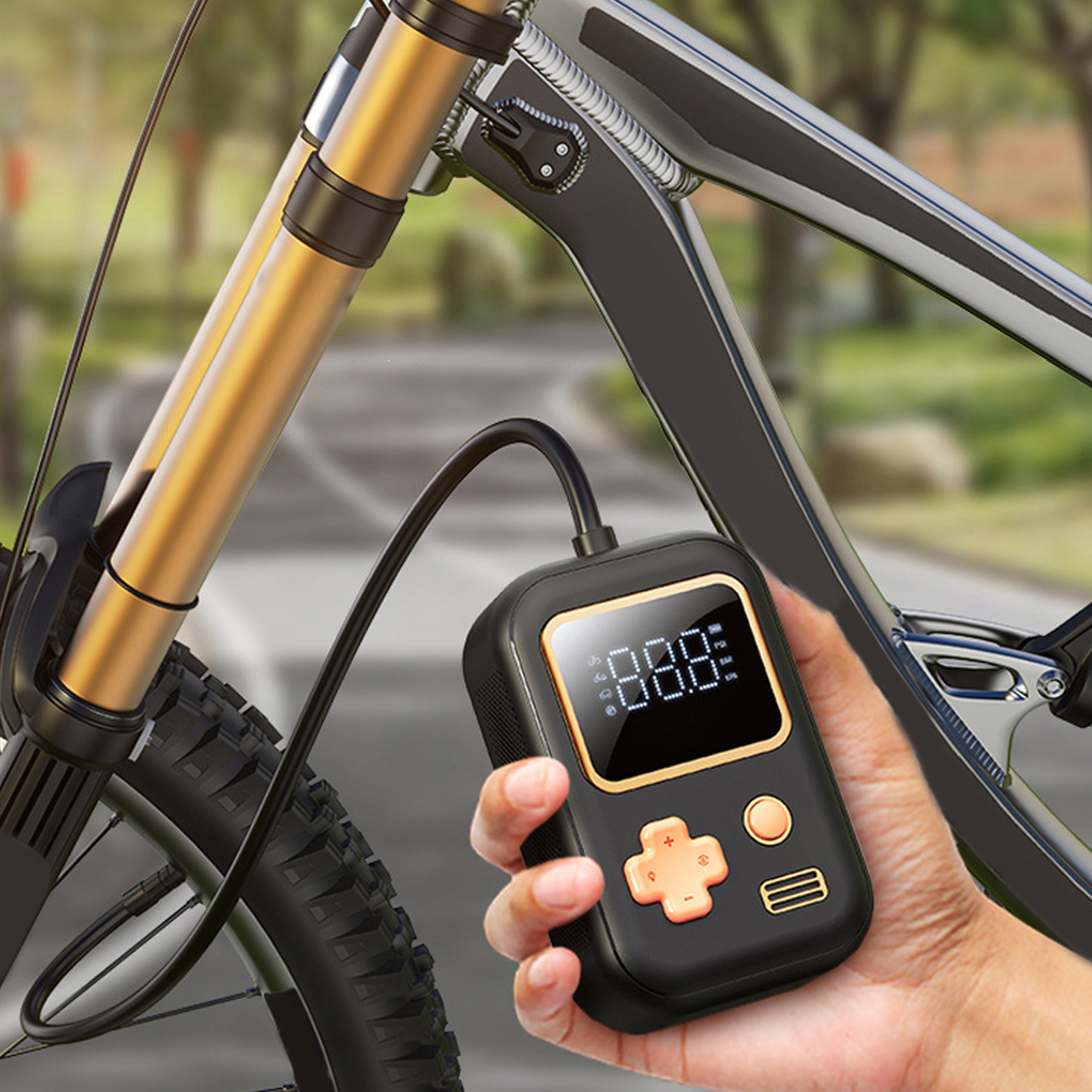 C01 Tragbarer Reifenfüller Mit 150 Psi Luftkompressor, Wiederaufladbare Reifenpumpe Mit Manometer Und Led-licht, Elektrischer Reifenfüller Für Fahrräder, Motorräder Und Autos, Intelligenter Reifenfüll