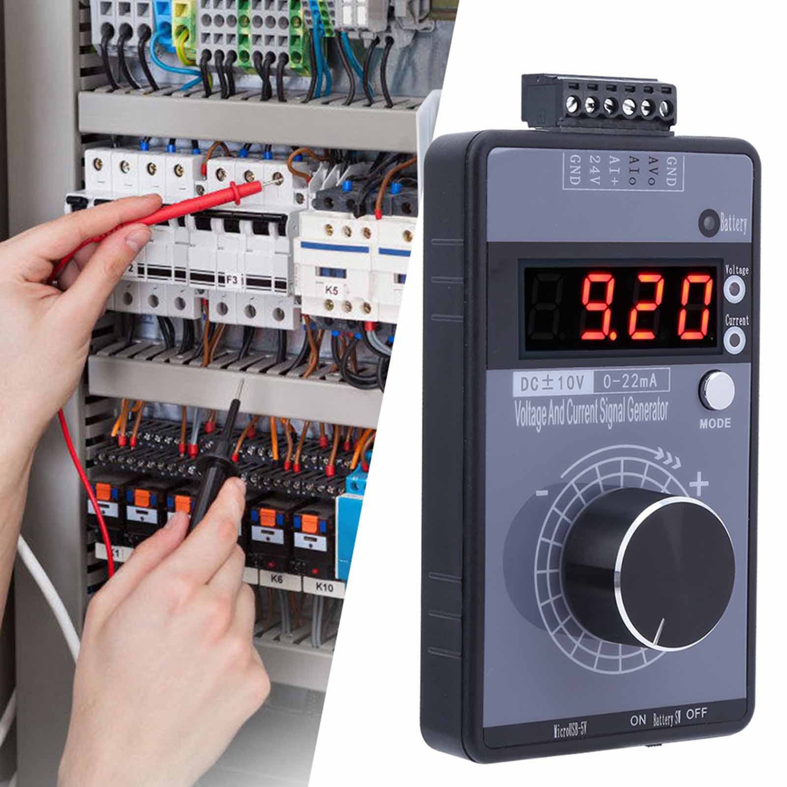 Tragbarer Digitaler Spannungssignalgenerator 0-10v, Stromsignalgenerator 0-22ma, Analoge Fehlersuchschleife.