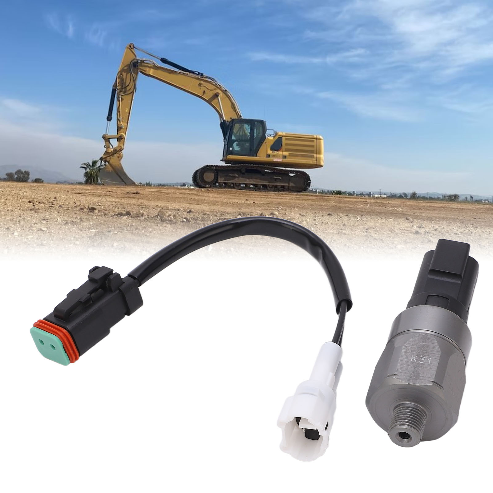 Hydraulikbagger-öldruckschalter 101128 Mit Stecker Und Anschlussstück, Kompatibel Mit Sany/cat/liugong
