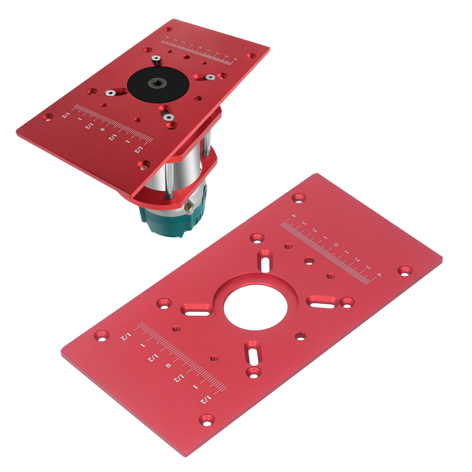 Neue M8 Graviermaschine Aus Aluminiumlegierung Für Die Holzbearbeitung, Mit Hubfuß Und Bakelit-frästisch (rot)