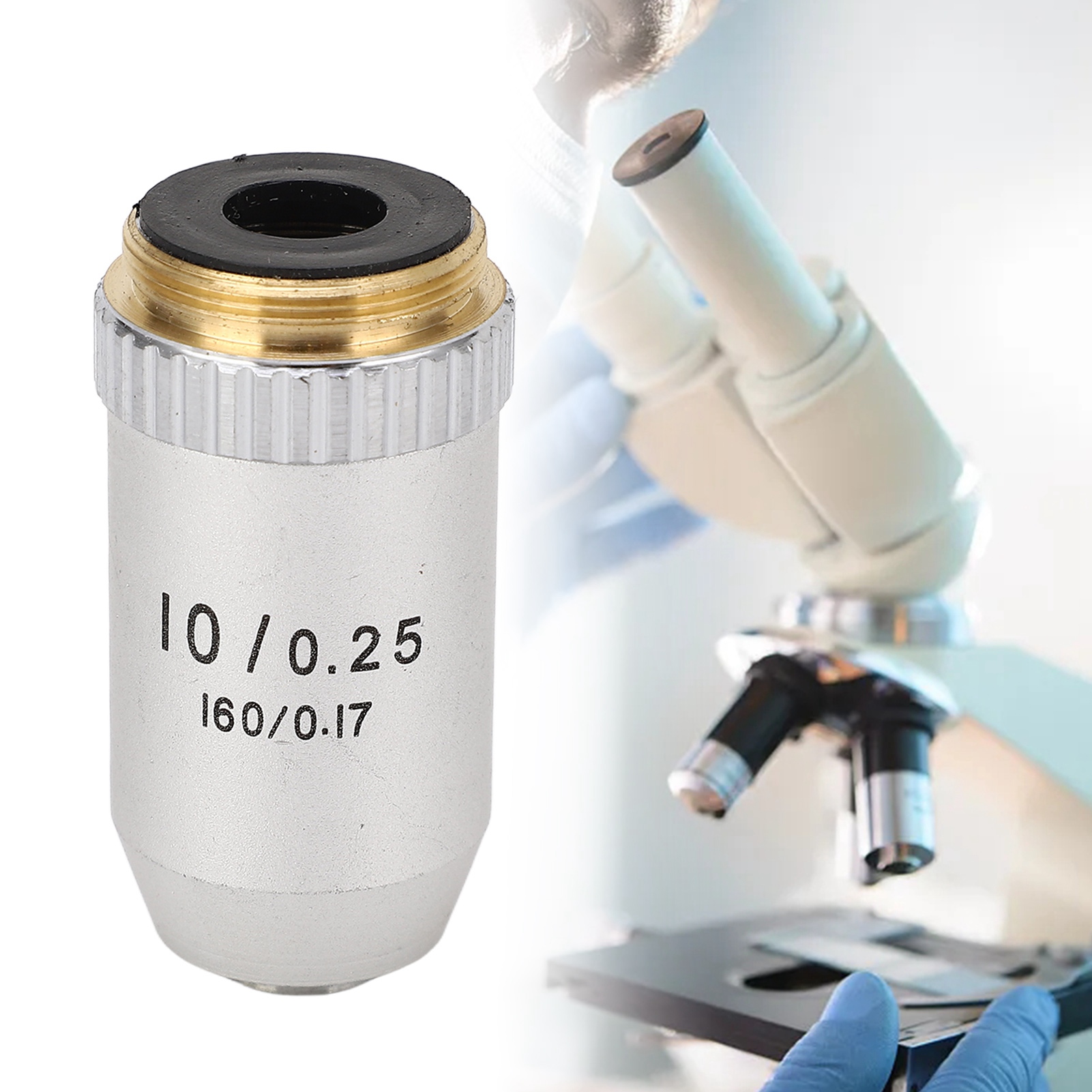 Das Achromatische Objektiv 10x195ep Ist Ein Biologisches Mikroskopobjektiv, Das Als Mikroskop- Und Teleskopzubehör Verwendet Werden Kann.