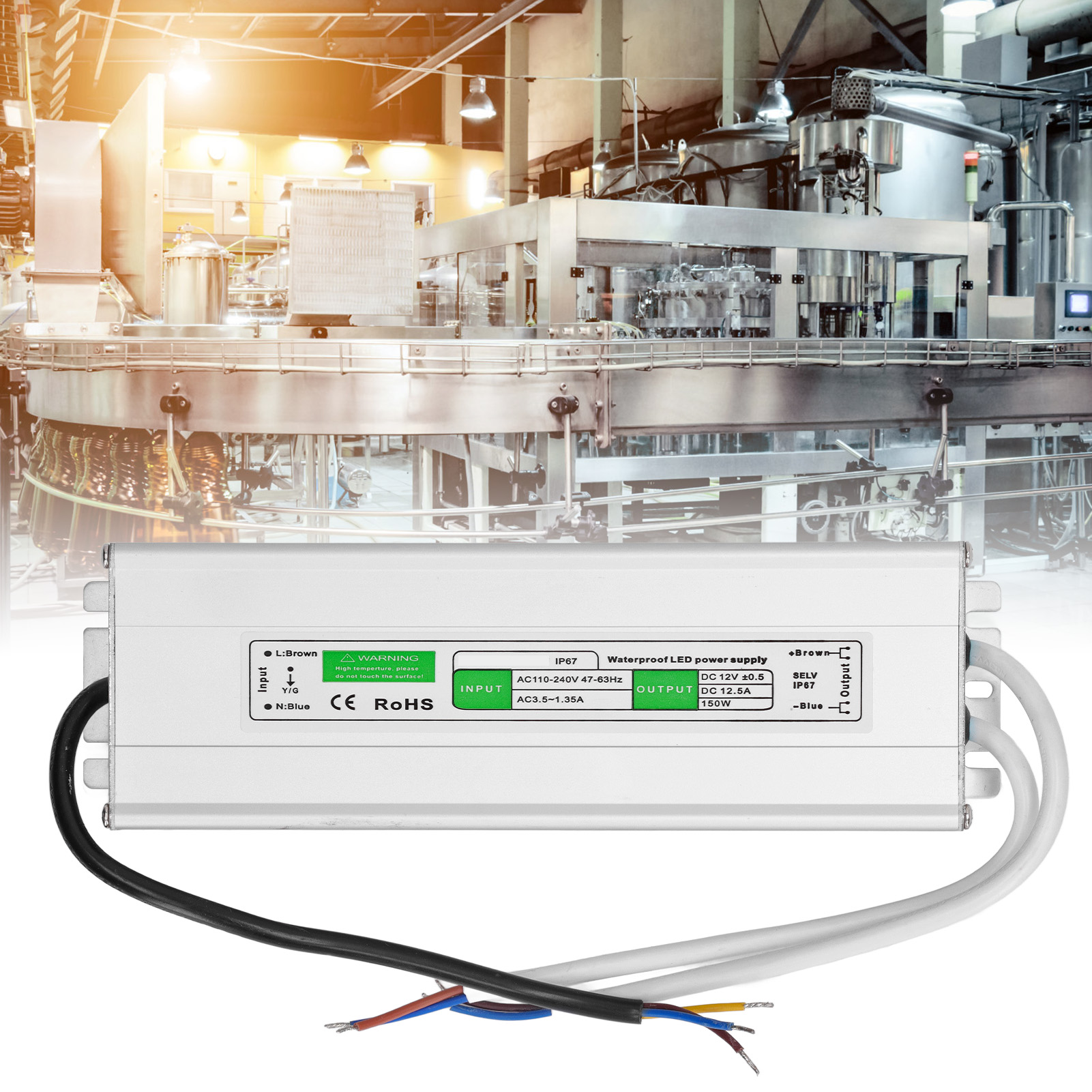 150-w-led-netzteil, Ip67 Wasserdicht, Led-transformator, Niederspannungstransformator 110–240 V Ac 12 V–150 W