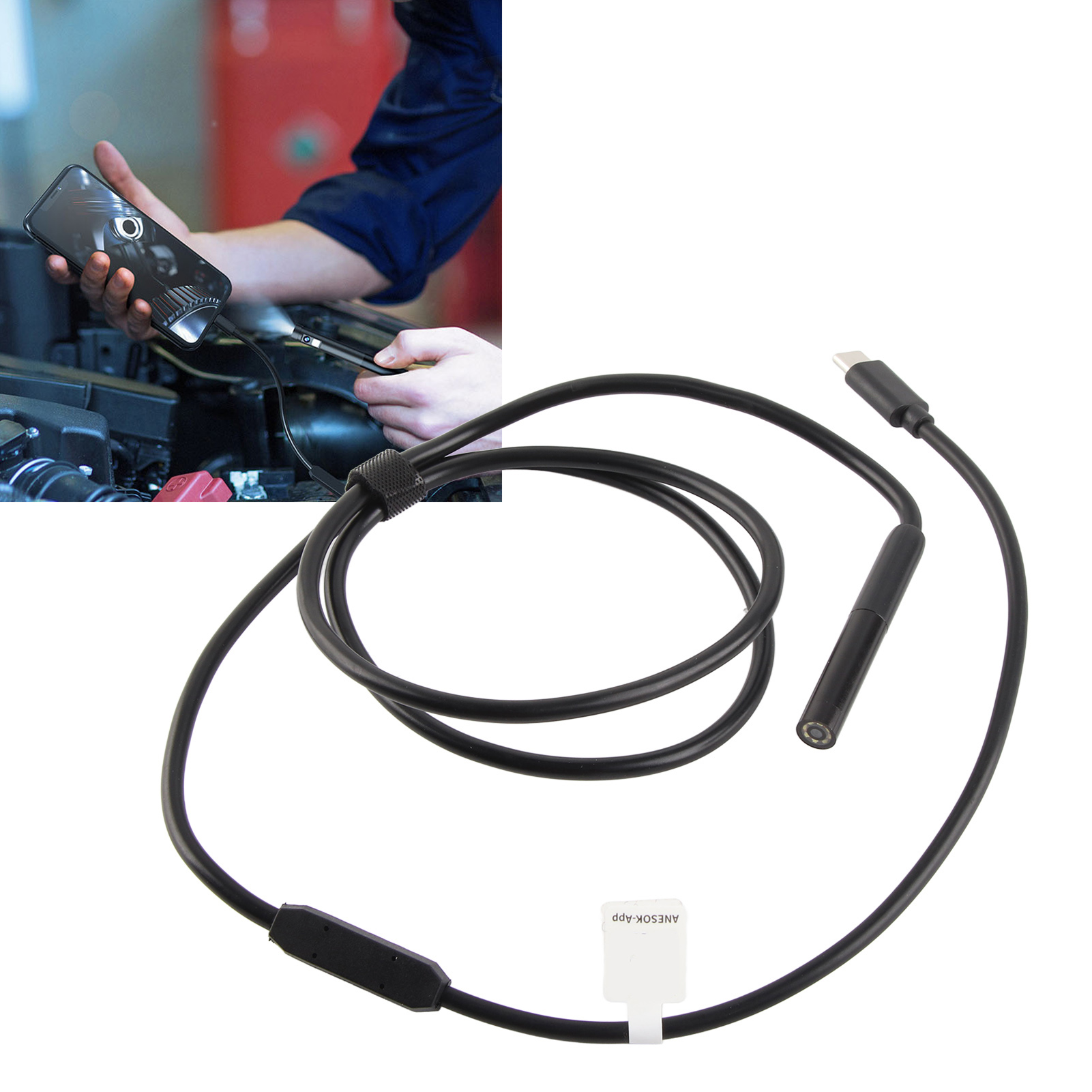 200w Hd-industrie-endoskop Mit Einzellinse Für Rohre, Kompatibel Mit Apple-, Android- Und Typ-c-mobiltelefonen, 1 Meter.