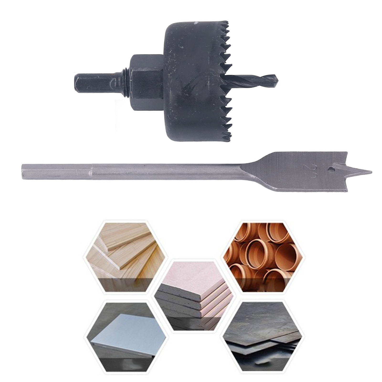 Set Mit 3 Lochsägen Für Die Holzbearbeitung, Mit Denen Sie Löcher In Gipskartonplatten, Holzplatten Und Pvc-platten Bohren Können.
