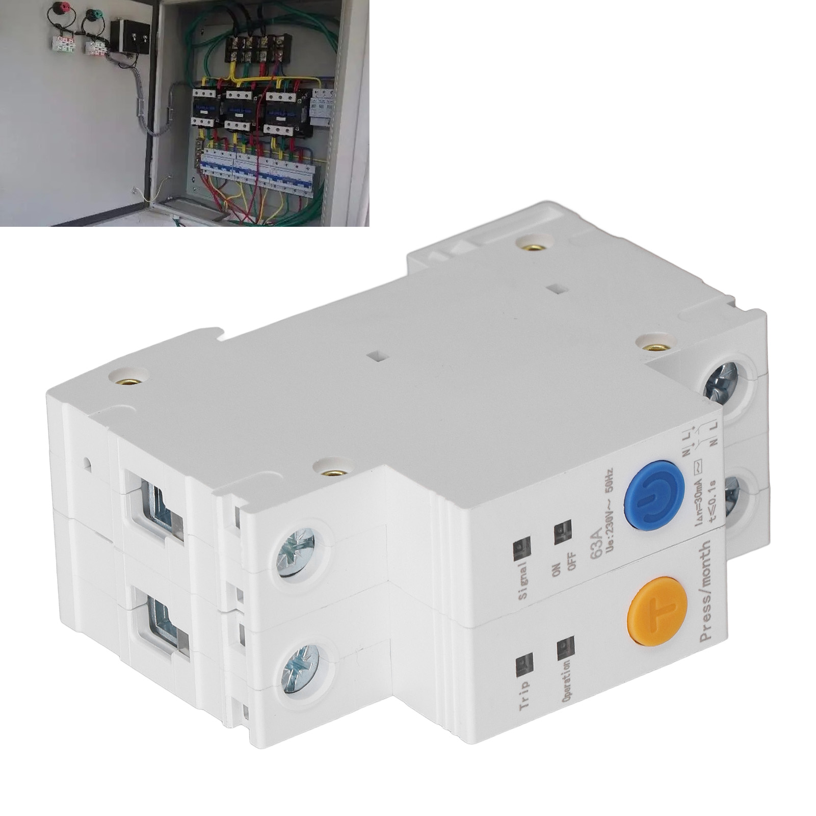 Intelligenter Ac230v-leistungsschalter Mit Timer Und Relais, Wi-fi-kompatibel, Für Din-schienenmontage Und Fernsteuerung Über Die Mobile App Ewelink (2 Pole/63 A).