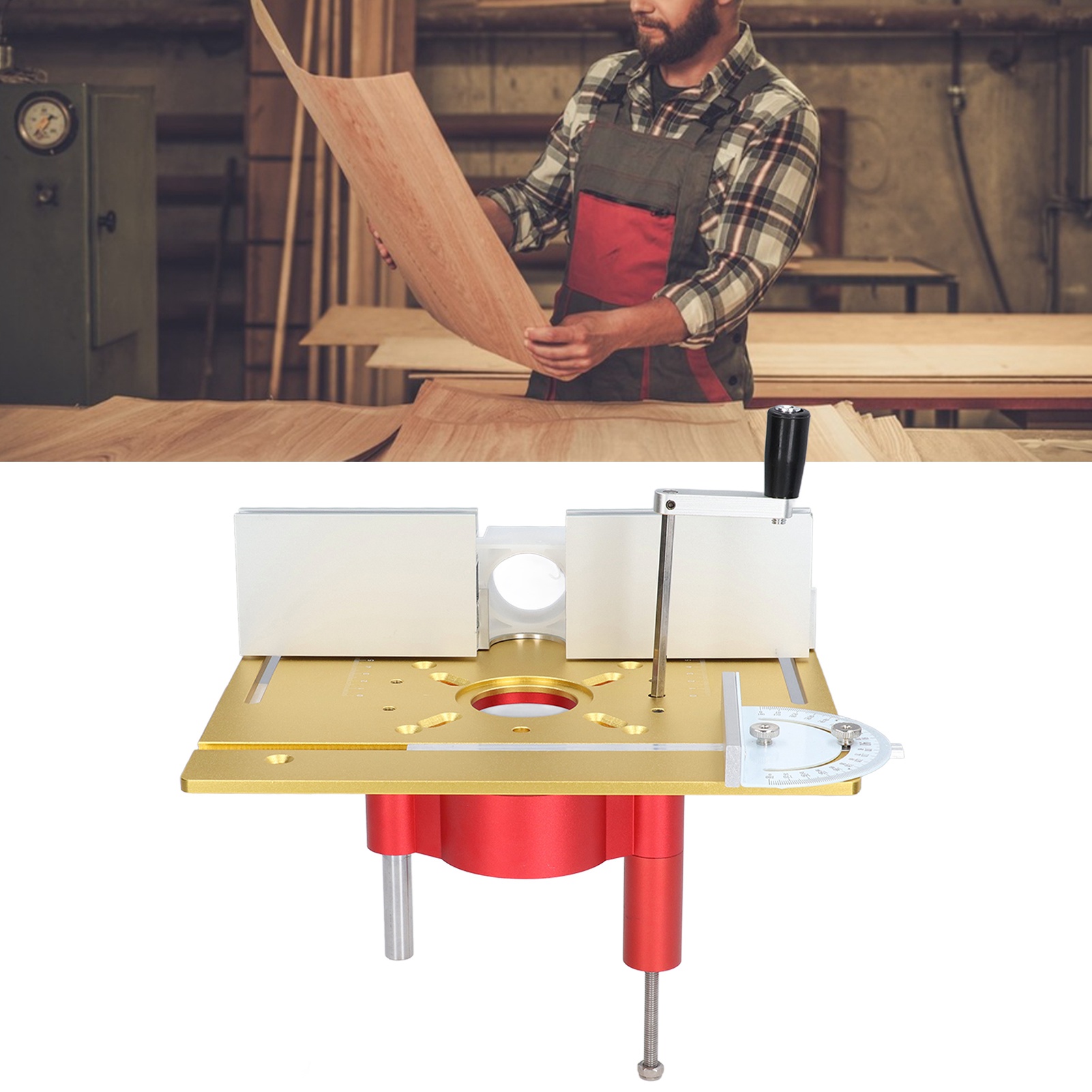 4-teiliger Umgekehrter Hubtisch Für Holzbearbeitungsmaschinen, Elektrische Fräsmaschinen, Kleine Fräsmaschinen, Hubtisch Zum Nuten, Zapfen, Konturieren, Fasen Und Waschen.