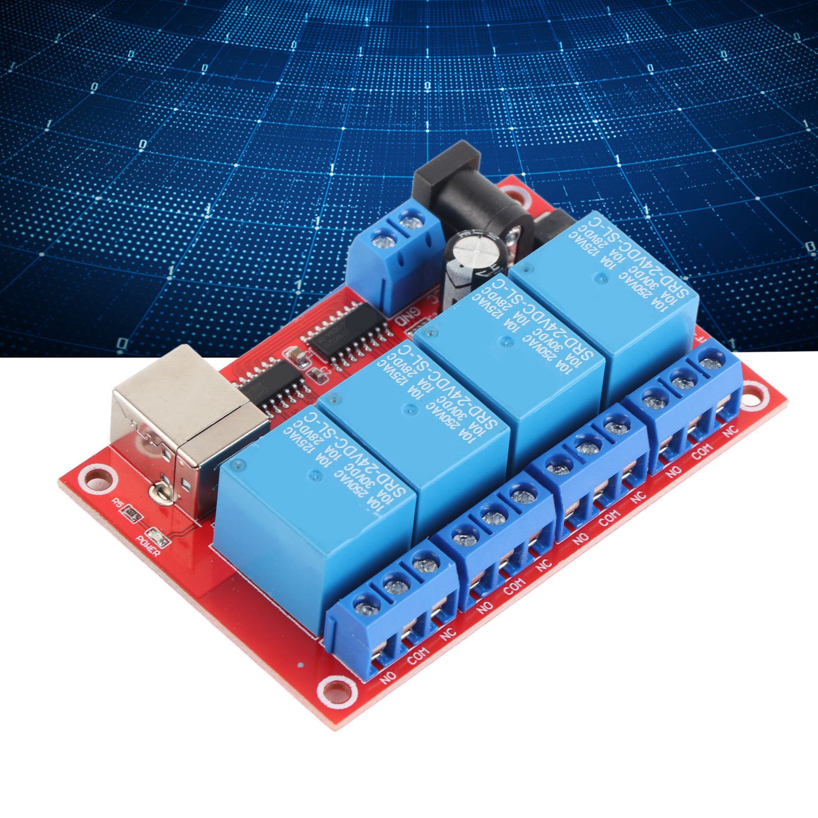 Treiberloses 4-kanal-hid-usb-relaismodul, Computergesteuert, 24-v-sps-steuerplatine