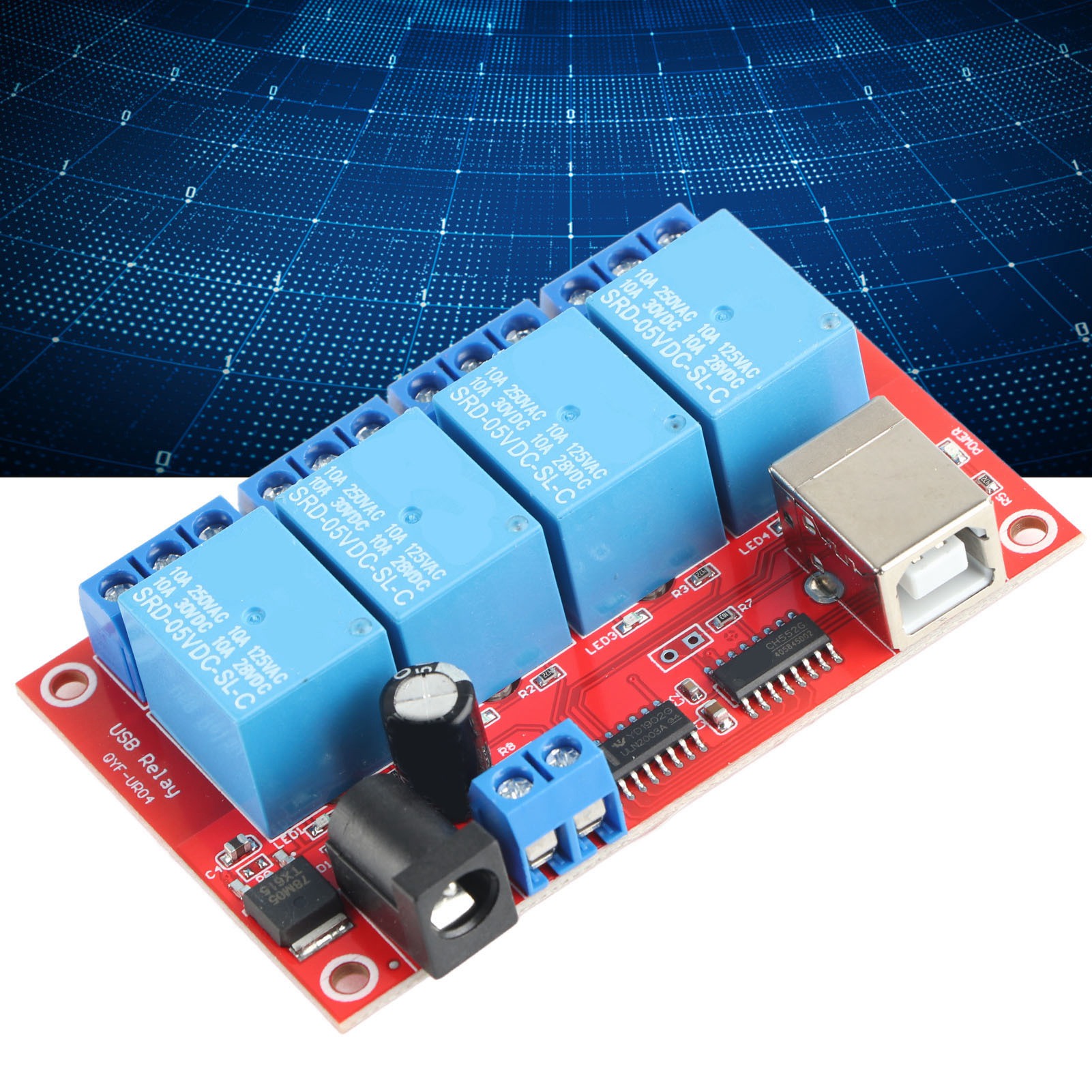 Treiberloses 4-kanal-hid-usb-relaismodul, Computergesteuert, 5v-sps-steuerplatine