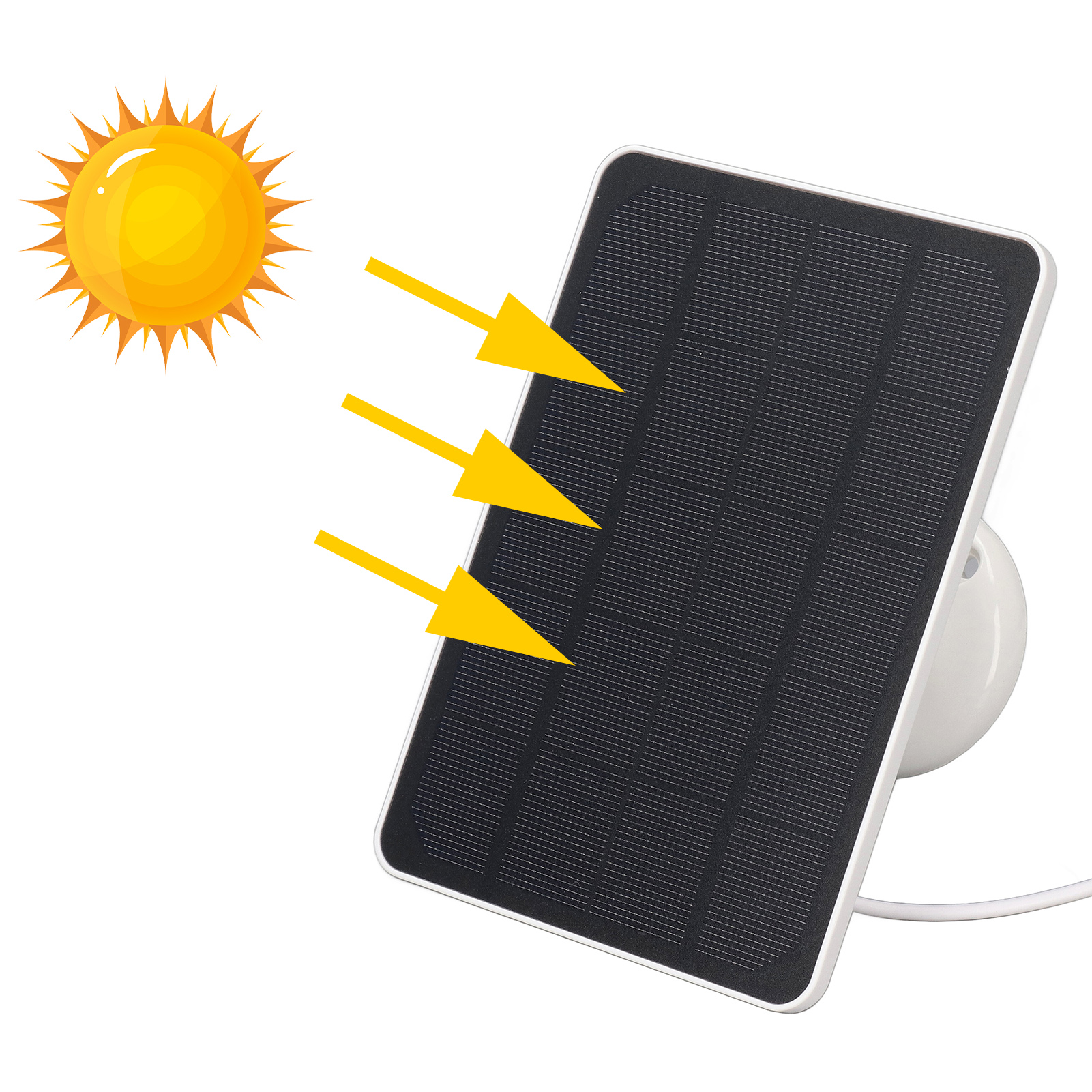 Solarladepanel Für Überwachungskameras, Geringer Stromverbrauch, Sicherheitsüberwachung, Weiß