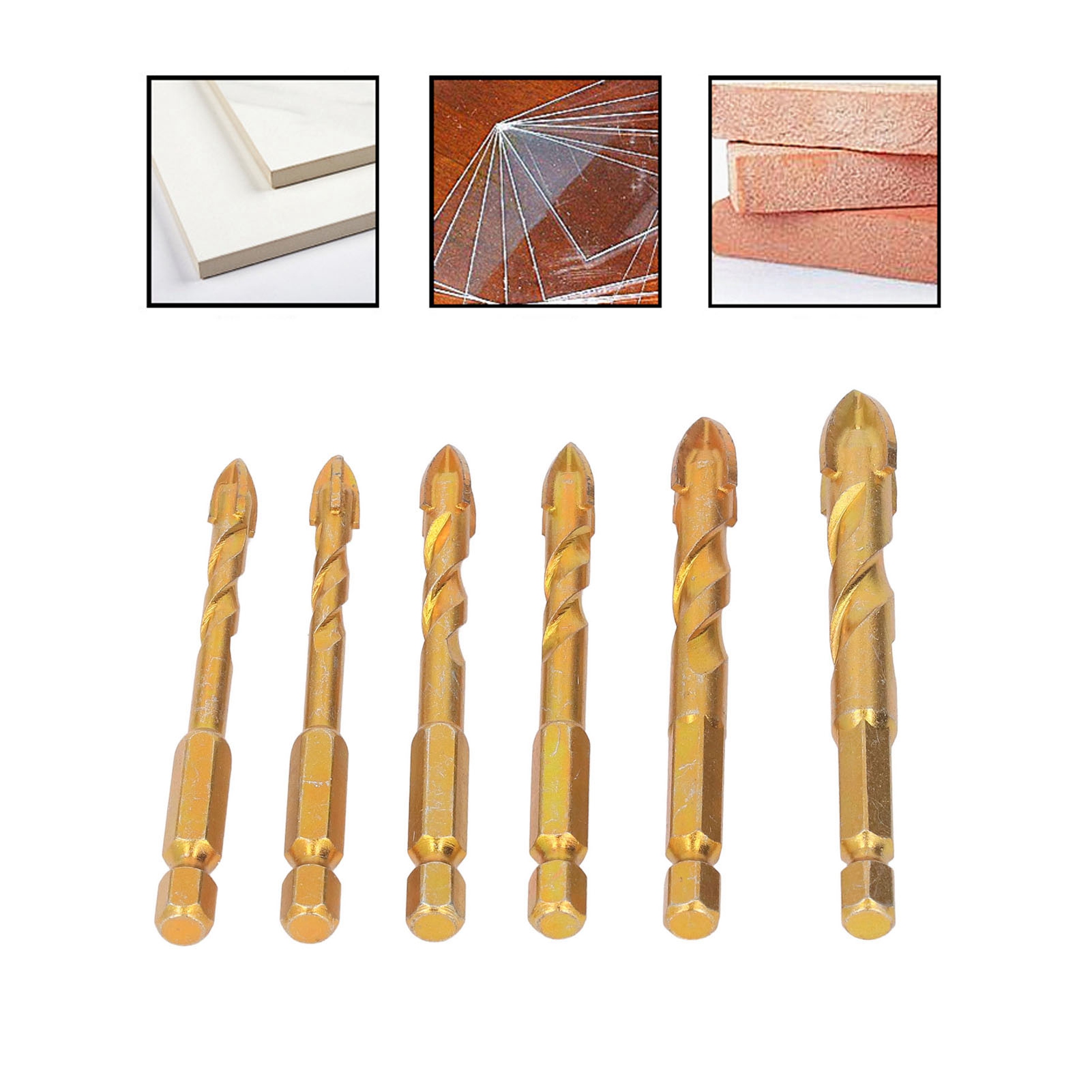 Set Mit 6 Phillips-bohrern Für Keramik, Zum Bohren In Keramikfliesen, Glasbausteine Und Wände.