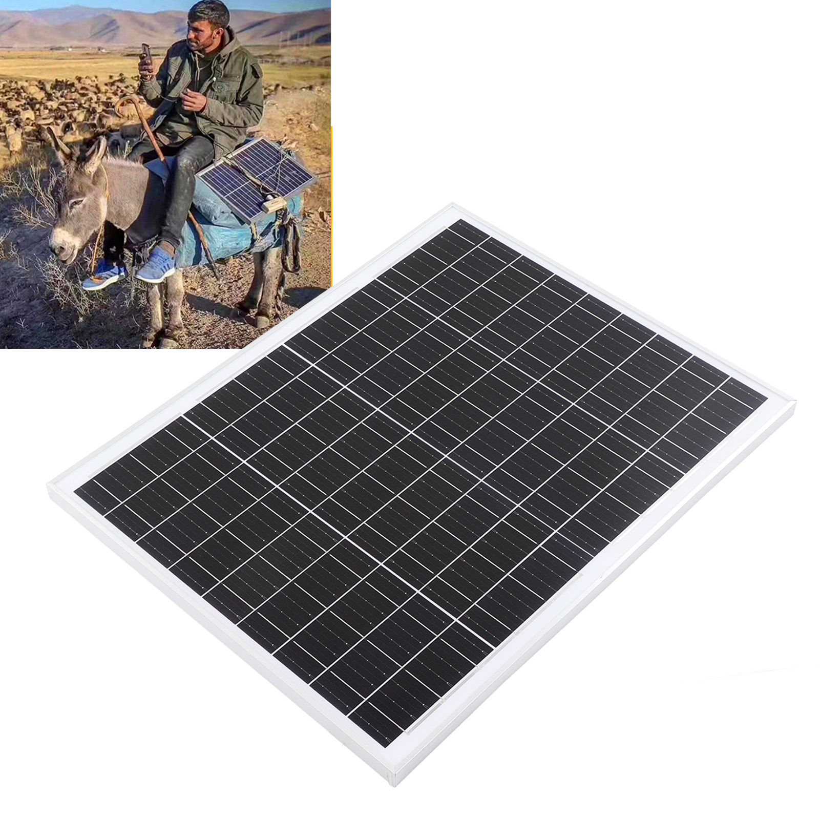 Solarmodul, Monokristallines Silizium 60w, 18v Ladung, Stromerzeugungs-, Überwachungs- Und Versorgungssystem.