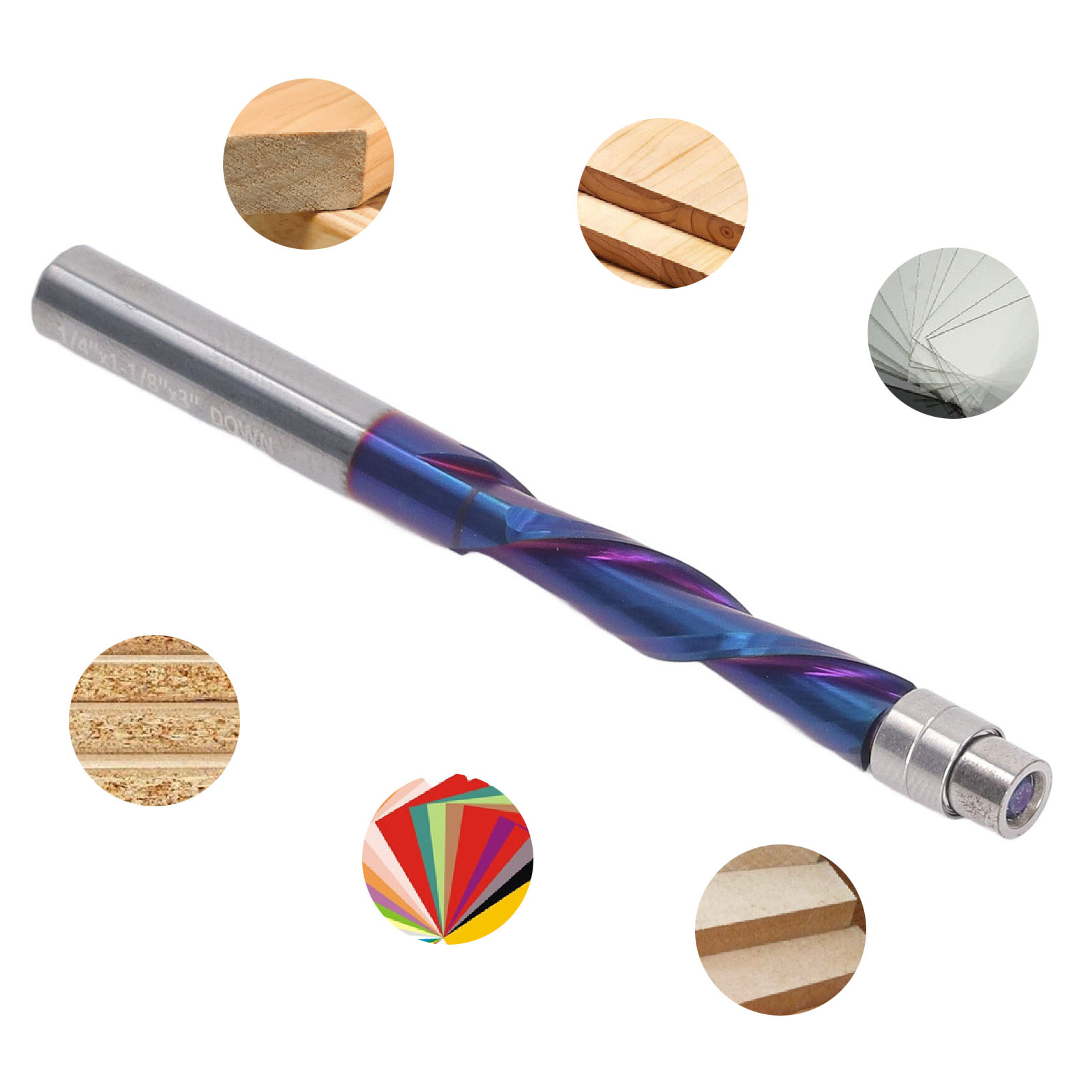 Fräser Für Massivholz Mit 6,35 Mm (1/4") Schaft Und Anlaufring, Profilfräser, 6,35 X 6,35 X 28,6 Mm (1-1/8") X 76,8 Mm (3")