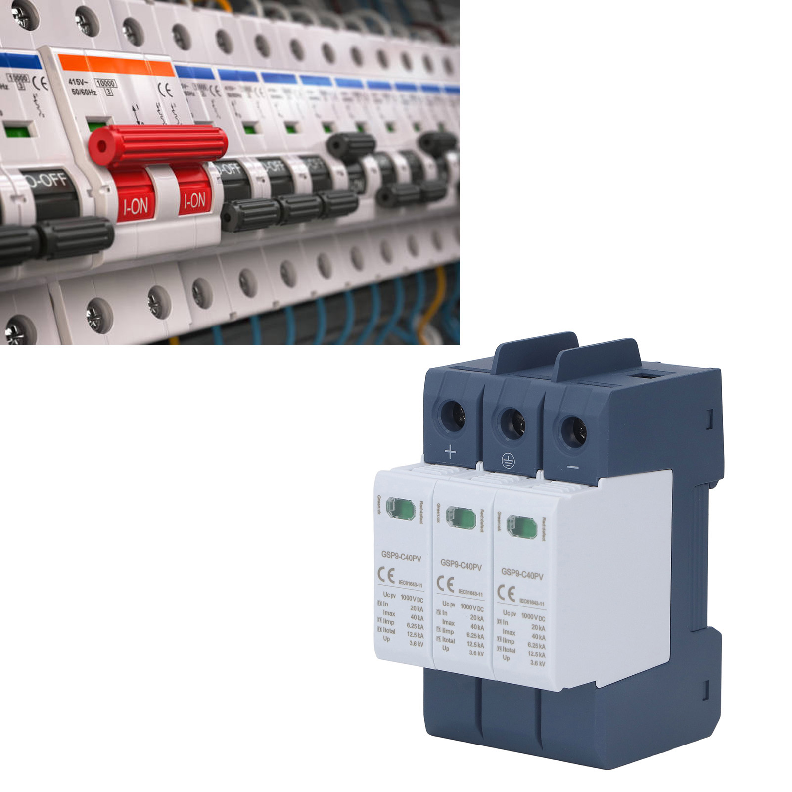 Gsp9-c40pv 40ka 3p 1000vdc Photovoltaik-überspannungsschutz