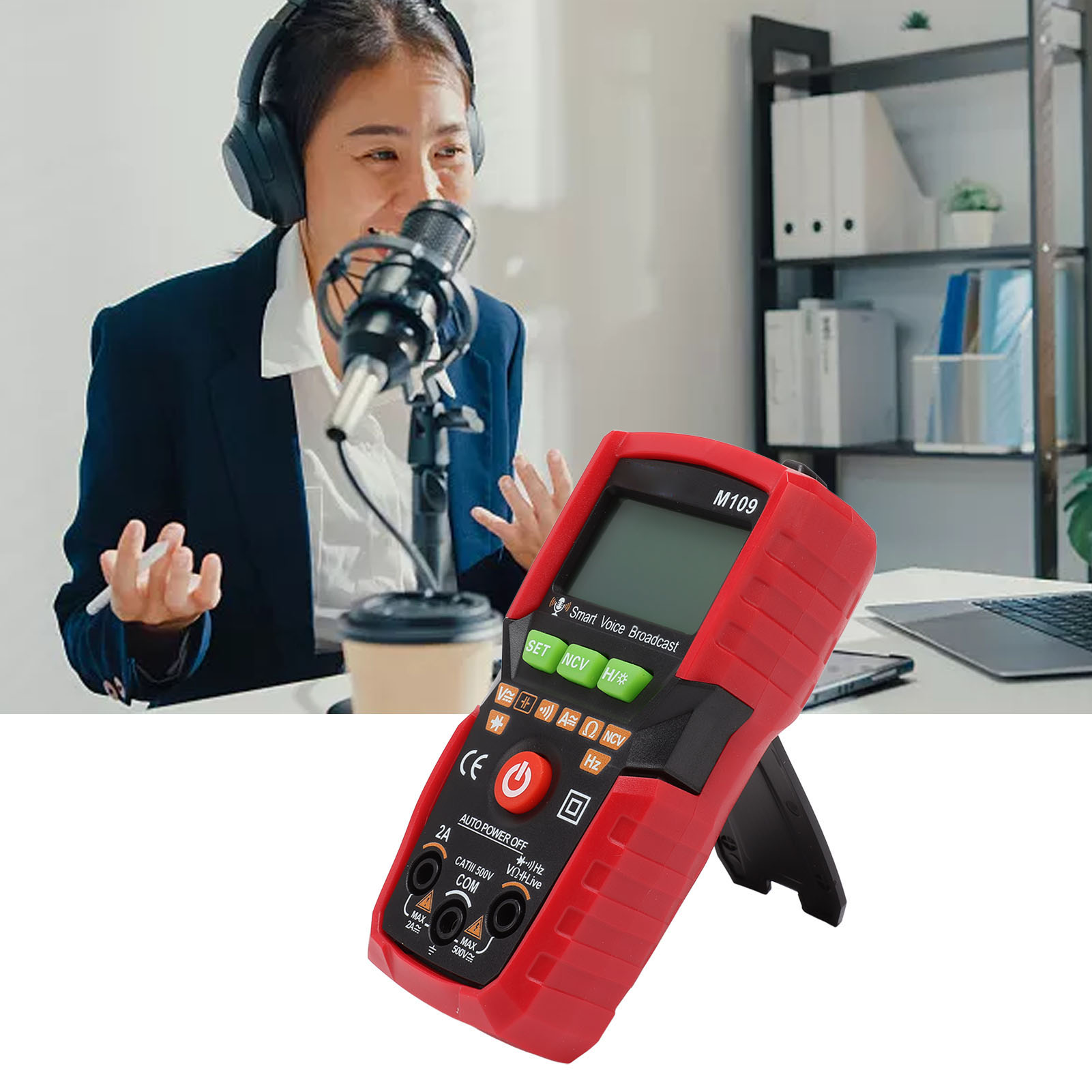 Aneng M109 Hochpräzises, Vollautomatisches, Kompaktes Und Tragbares Multimeter (rot)