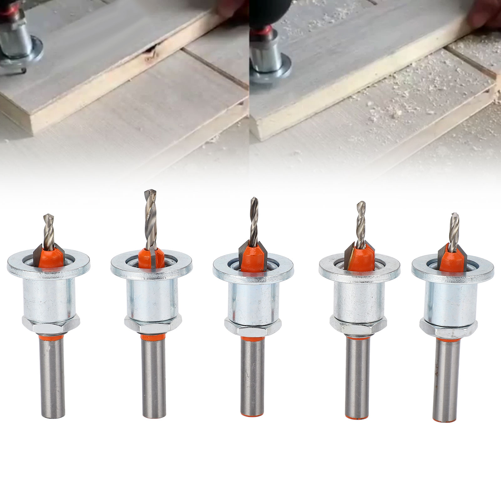 Set Mit 5 Verstellbaren Senkerbits, Kegelbohrern, Schraubendreherbits, Stufenbohrern, Selbstschneidenden Schraubendreherbits Und Stufenbohrern Für Die Holzbearbeitung