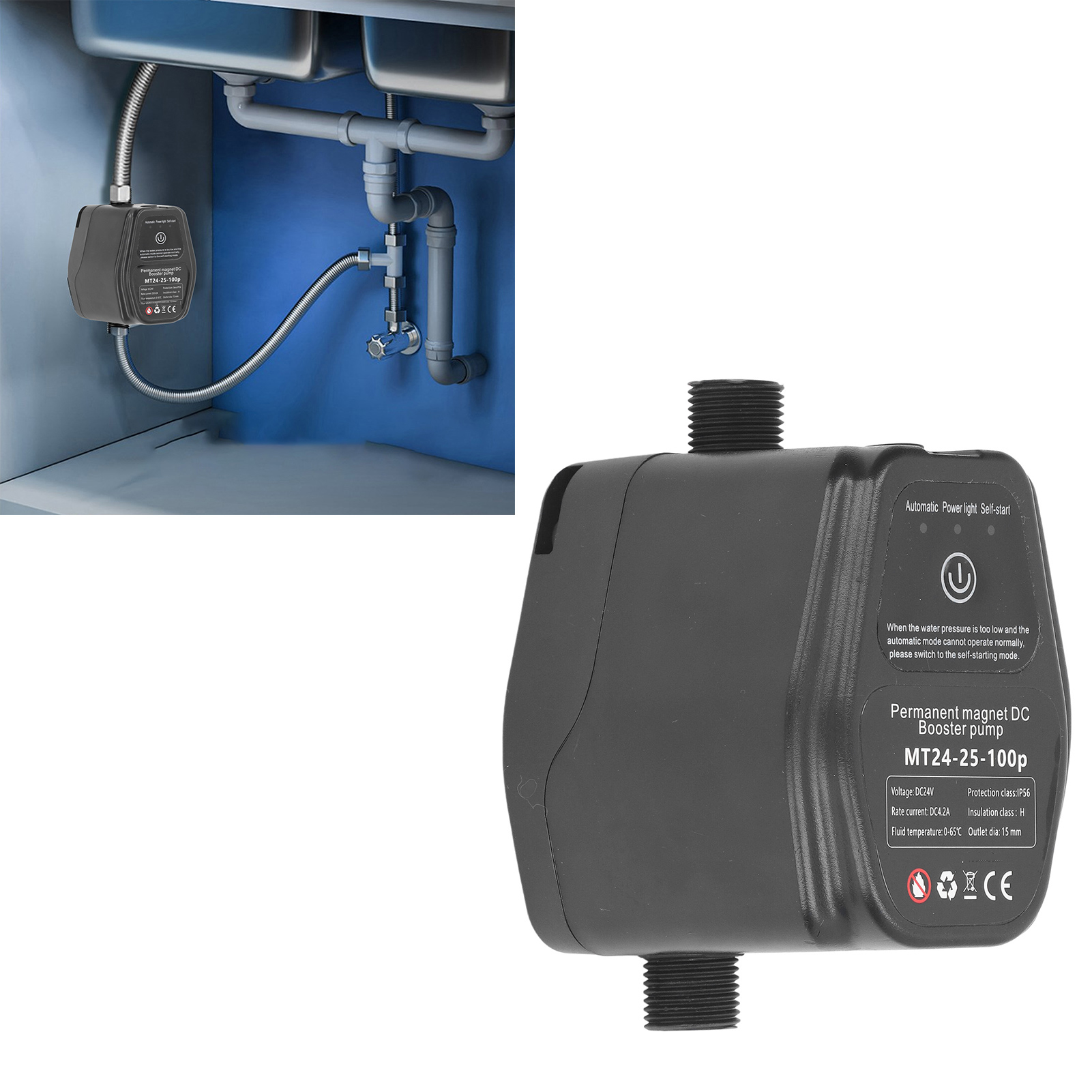 Hochwertige, Vollautomatische 100-w-boosterpumpe Für Den Hausgebrauch (automatik + Ai 24v Standby) - Kleine Kreiselpumpe Für Solarwarmwasserbereiter, Duschköpfe Und Rohrleitungen - Niedrigdurchflusspu