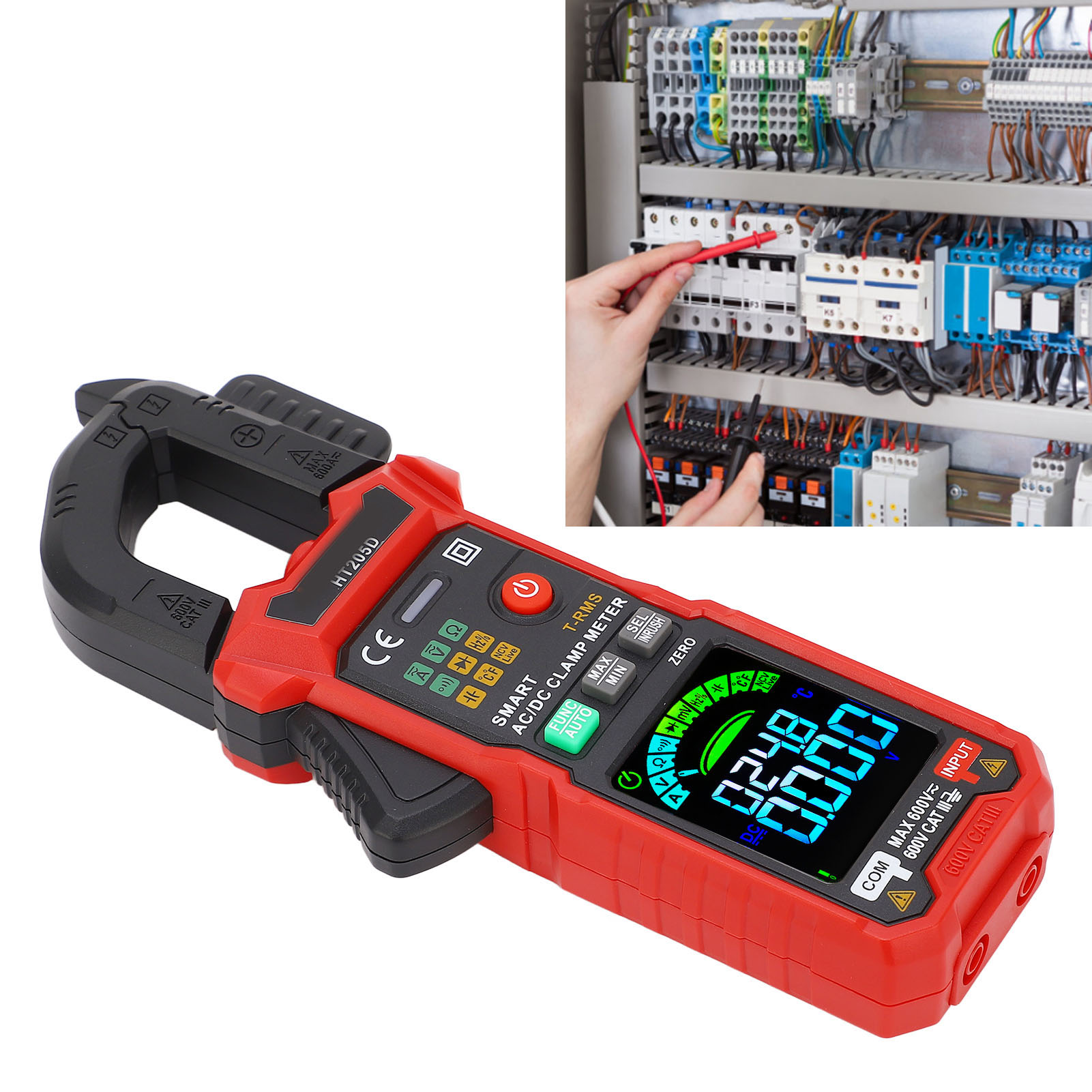 Ht205d Zangenmultimeter Mit Ac/dc-strommessung, Intelligentem Überhitzungsschutz Und Hoher Genauigkeit