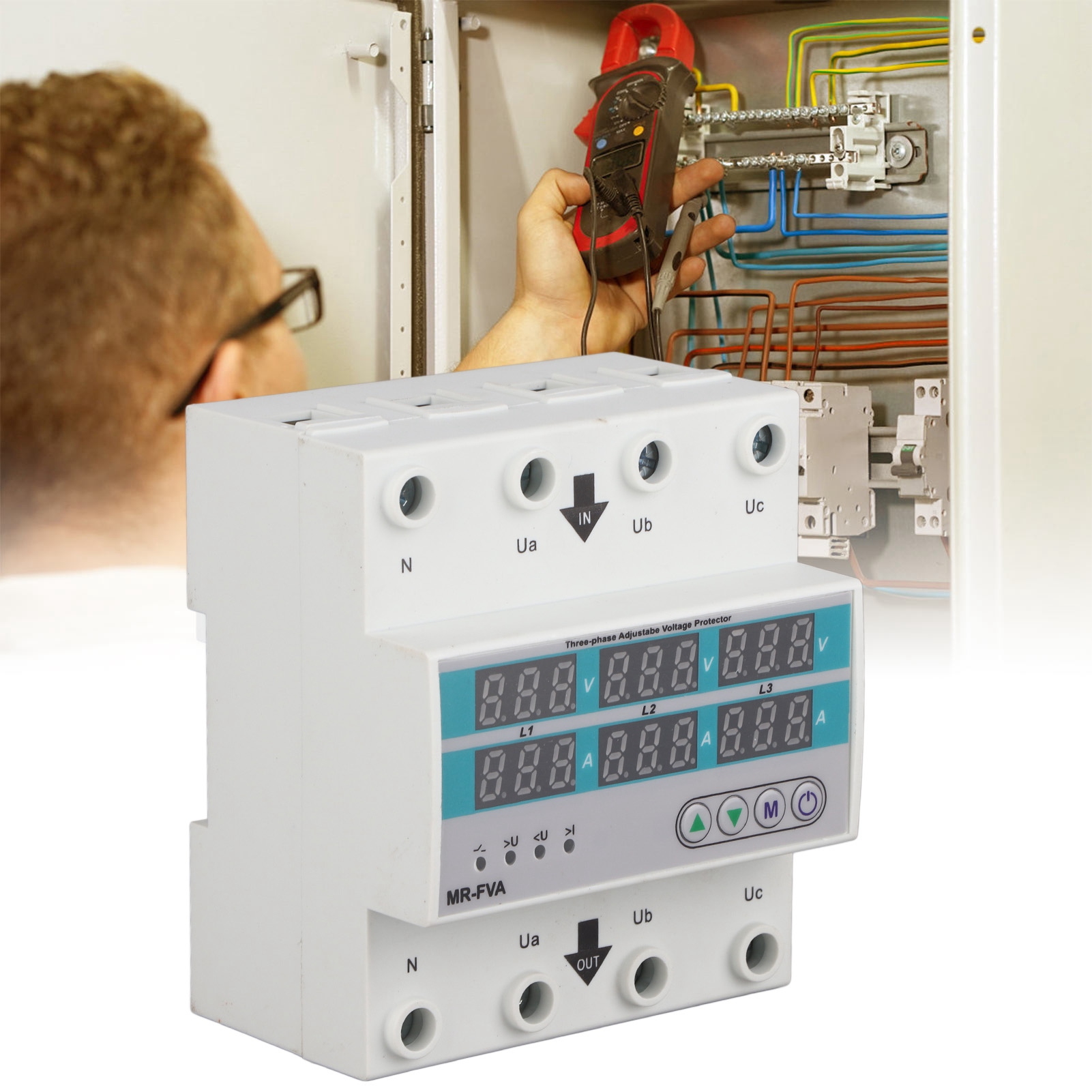 Va-003 Überspannungs-/unterspannungsschutz Mit Automatischer Rückstellung Für Den Hausgebrauch. Schutz Vor Unterspannung, Überspannung Und Überlastung. Strombegrenzung. Automatische Rückstellung. 220
