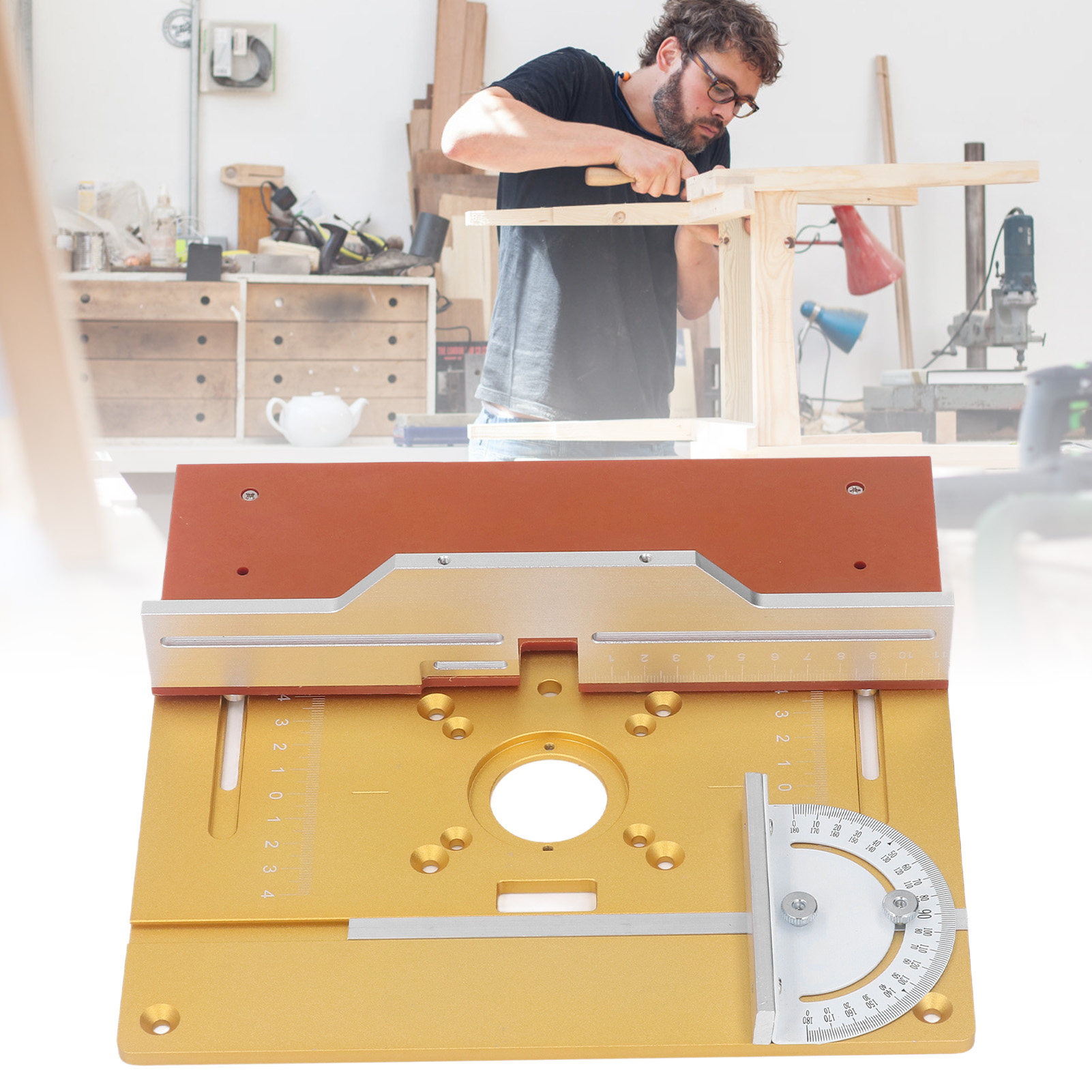 Maschine Zum Zapfen, Fräsen, Anfasen Und Entgraten Von Bakelitplatten, Holzbearbeitungsmaschine Für Bakelitplatten, Hubarbeitstisch