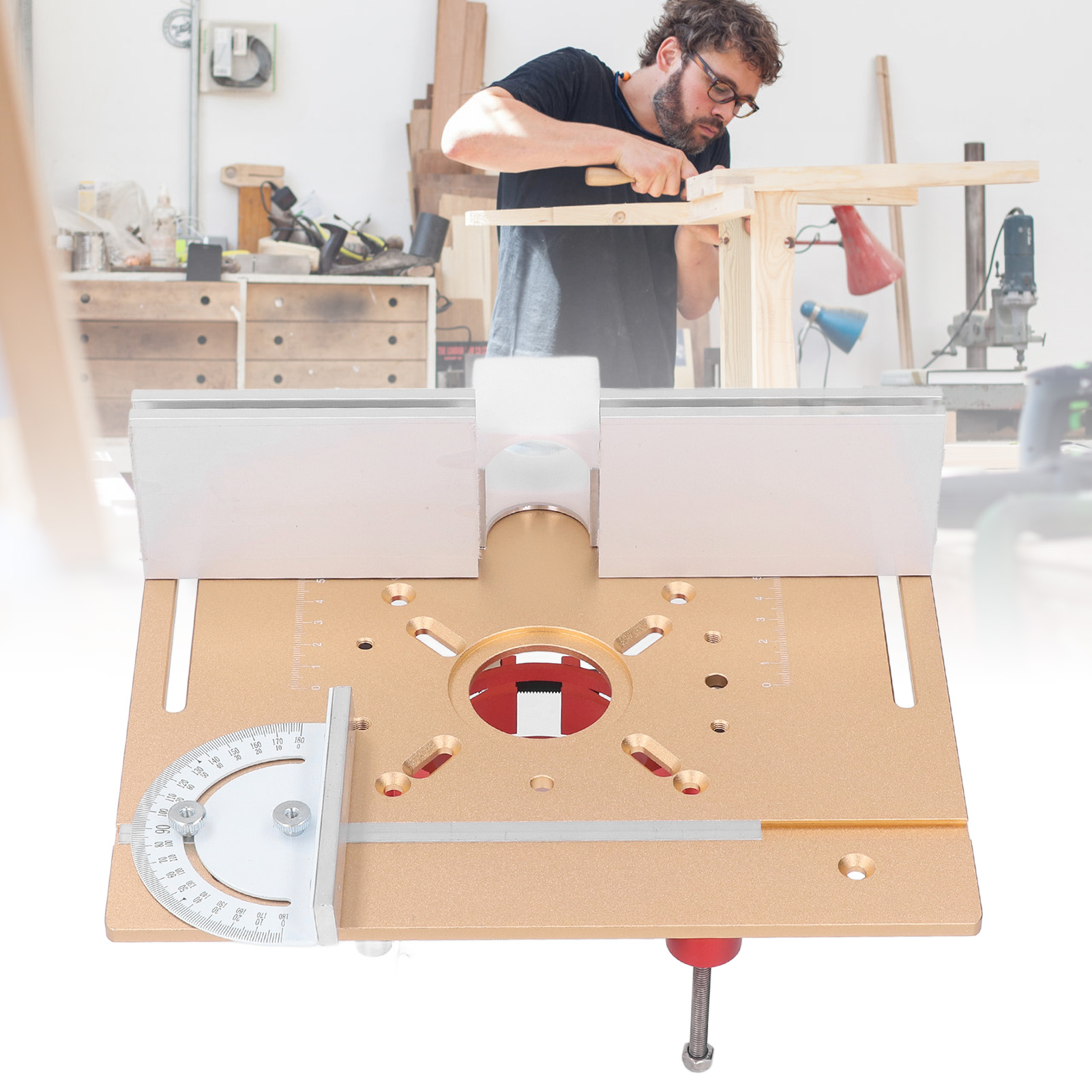 S8-2 Hebetisch Mit Bakelit-waschtischauflage, Umgekehrtem Hubfuß Und Umgekehrter Aluminiumlegierungsplatte, Verbesserter Holzwaschtischauflage Der Zweiten Generation, Goldfarben