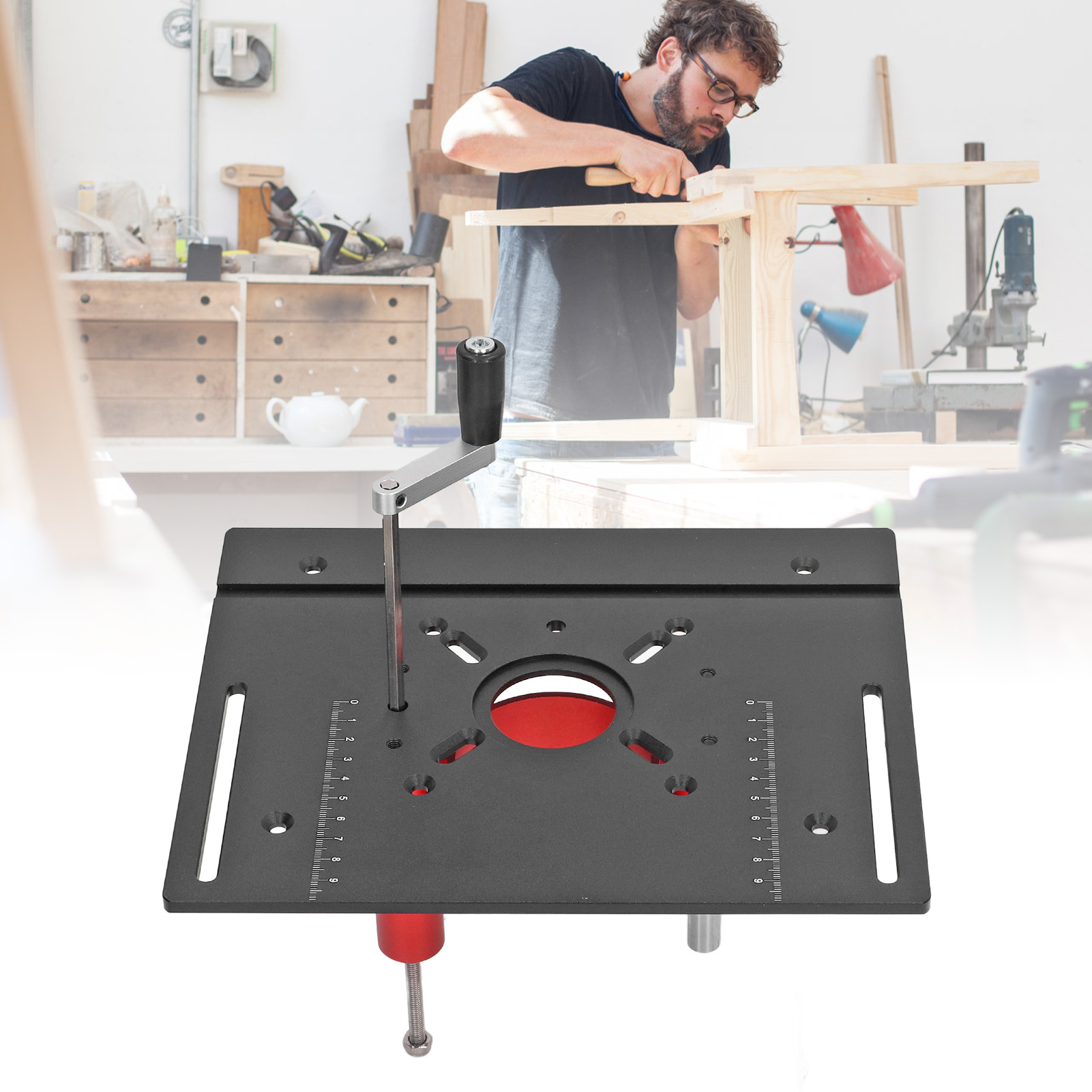 S8-2 Hebebühne, Umgekehrte Hebebasis Der Zweiten Generation, Umgekehrte Platte Aus Aluminiumlegierung, Bakelit-fräs- Und Entgratungsmaschine, Kleine Fräsmaschine, Nutfräsen Für Hebebühnen, Schwarz