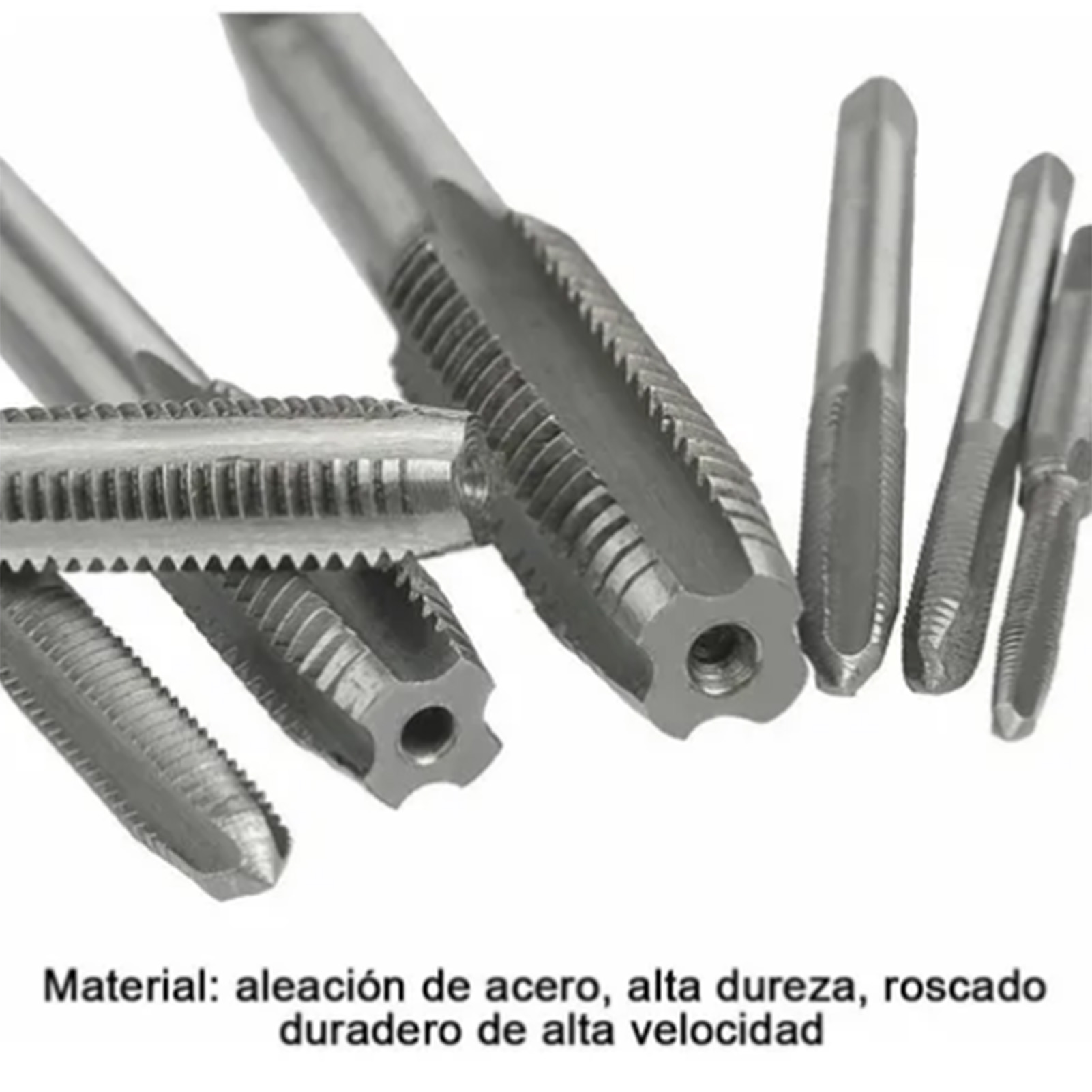Set Aus 8 Silbernen Geraden Gewindeschneidschlüsseln, Gerader Gewindeschneidschlüssel, Manuelles Gewindeschneidwerkzeug Für Schraubenlöcher, Innengewindebohrer, Außengewindebohrer, Manuelles Gewindere
