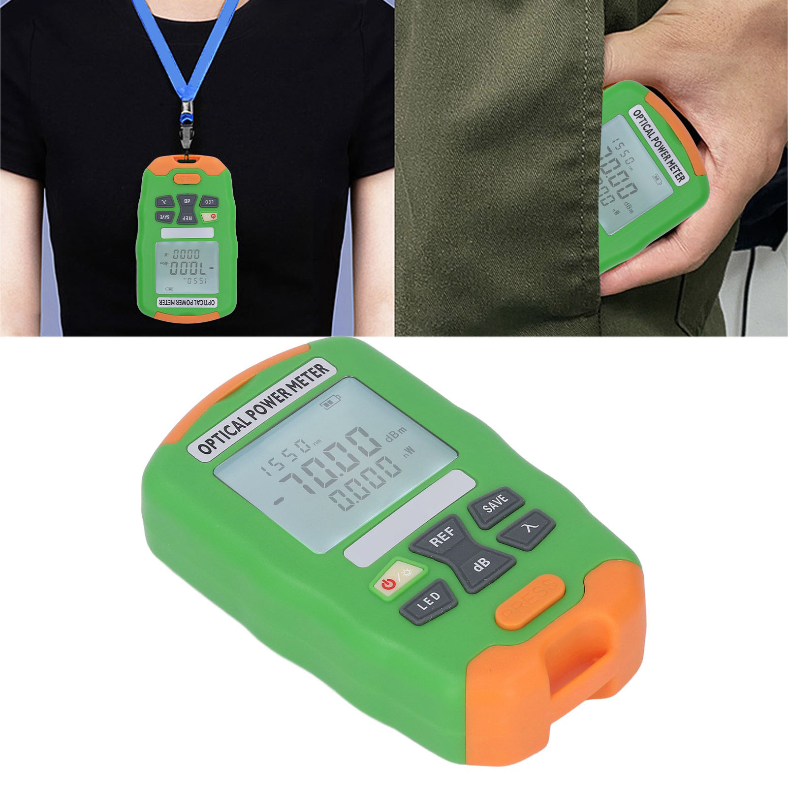 Aua-dc7 Miniatur-lichtwellenleiter-wattmeter -70 Bis +10 Dbm, Wiederaufladbar