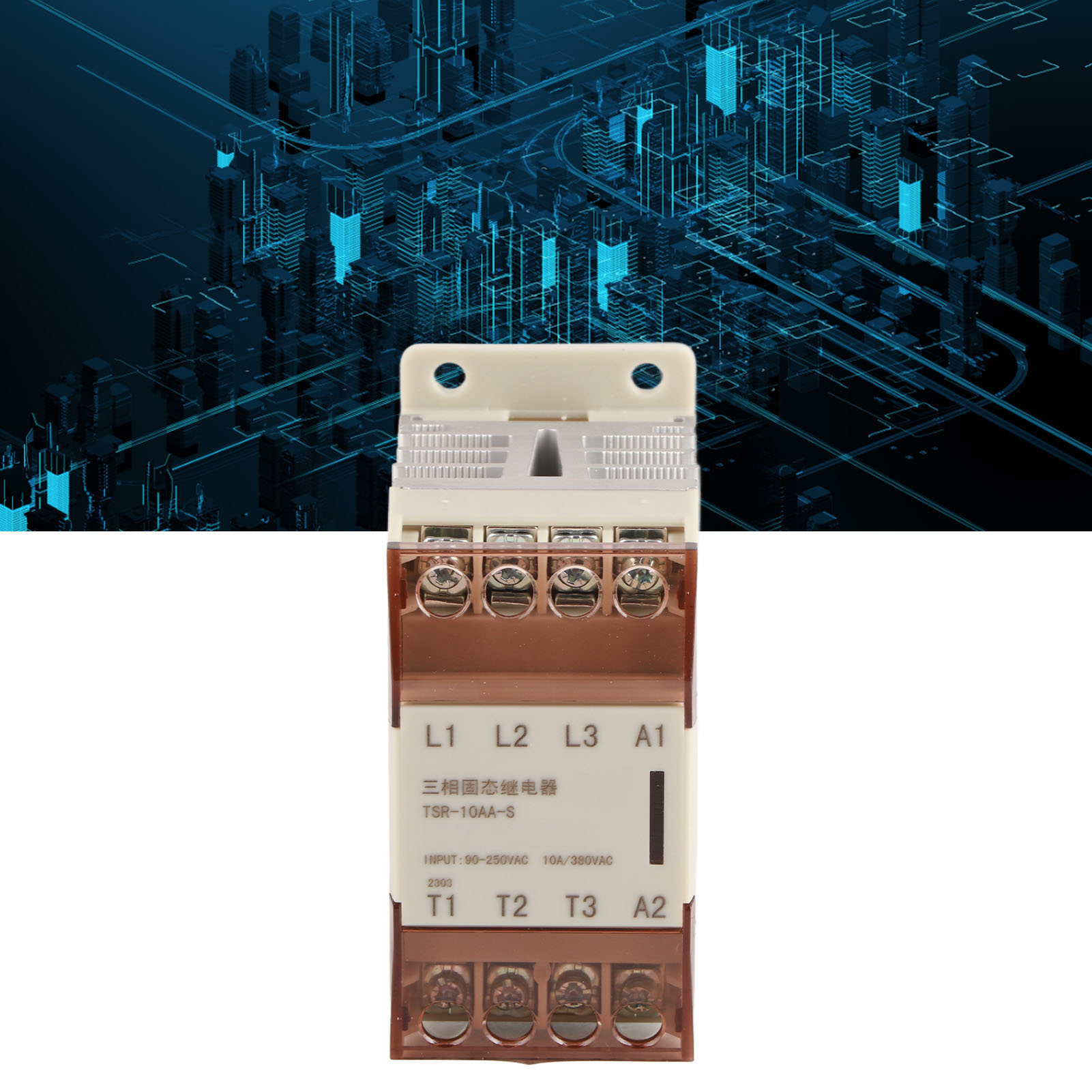 Kleines Dreiphasiges Halbleiterrelais, Steuerspannung 90–250 V Ac, Lastspannung 24–380 V Ac, Actsr-10aa-s