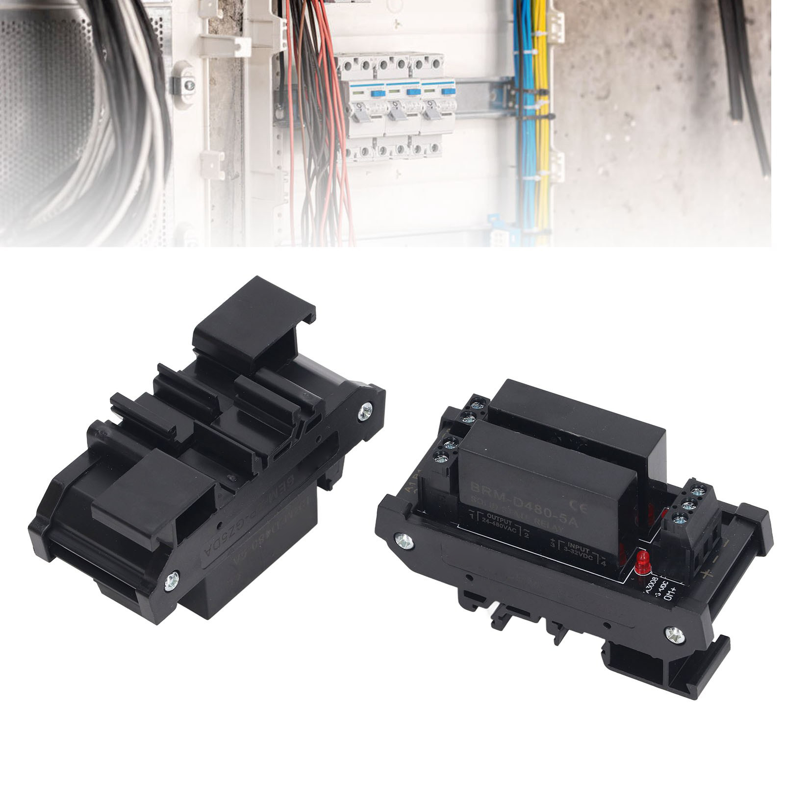 Berm® Kit Mit 2 Dc/ac 2p Halbleiterrelaismodulen Auf Schiene – Fair Control Klemmenblock – 3–32 V Dc Eingang, 5–8 A Last, 24–480 V Ac